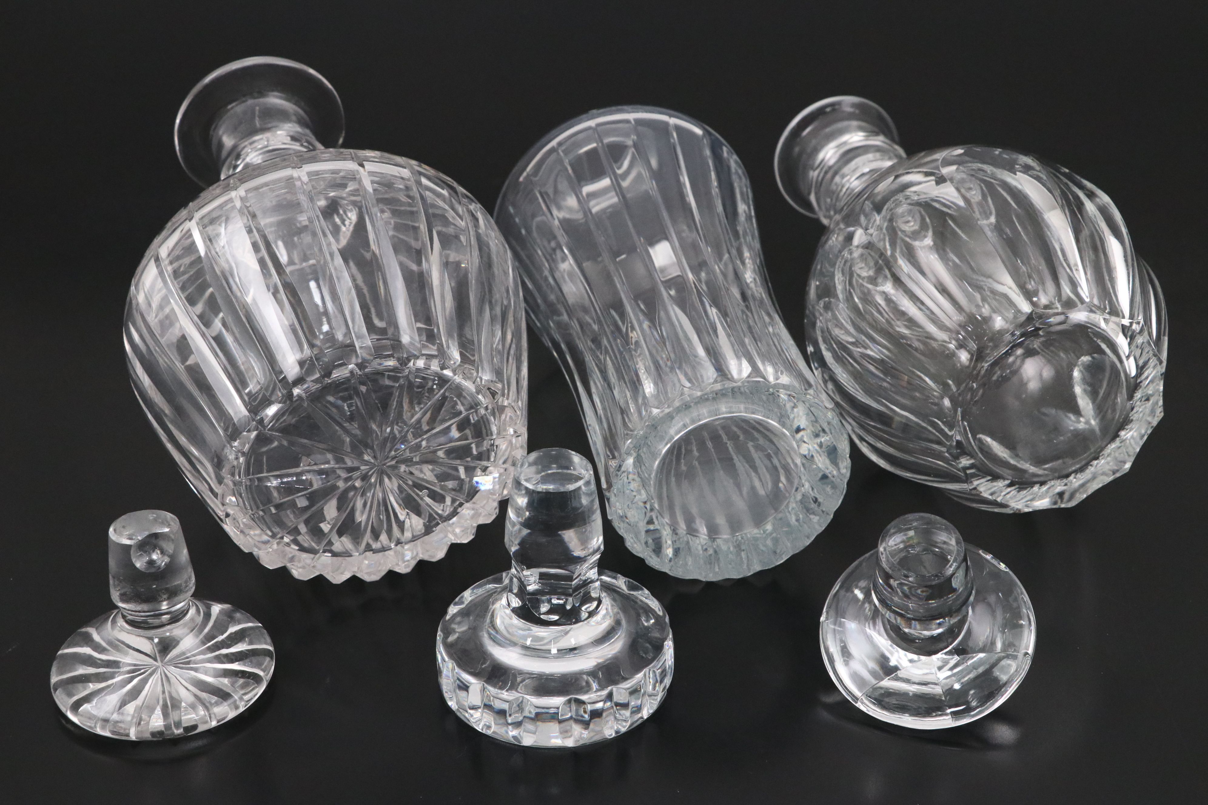 Edwardian Style Ring Neck and Other Decanters, 29th Century