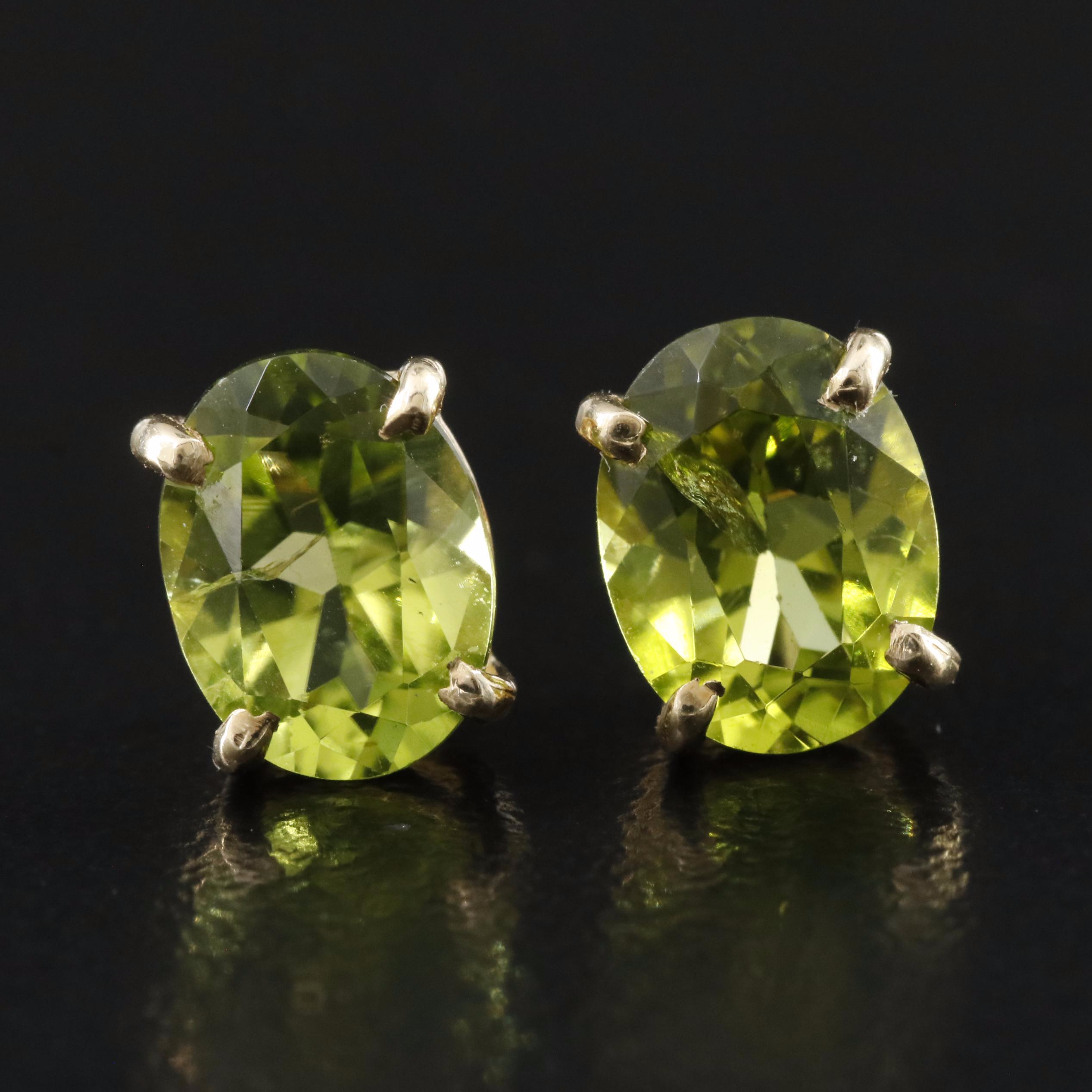 14K Peridot Stud Earrings