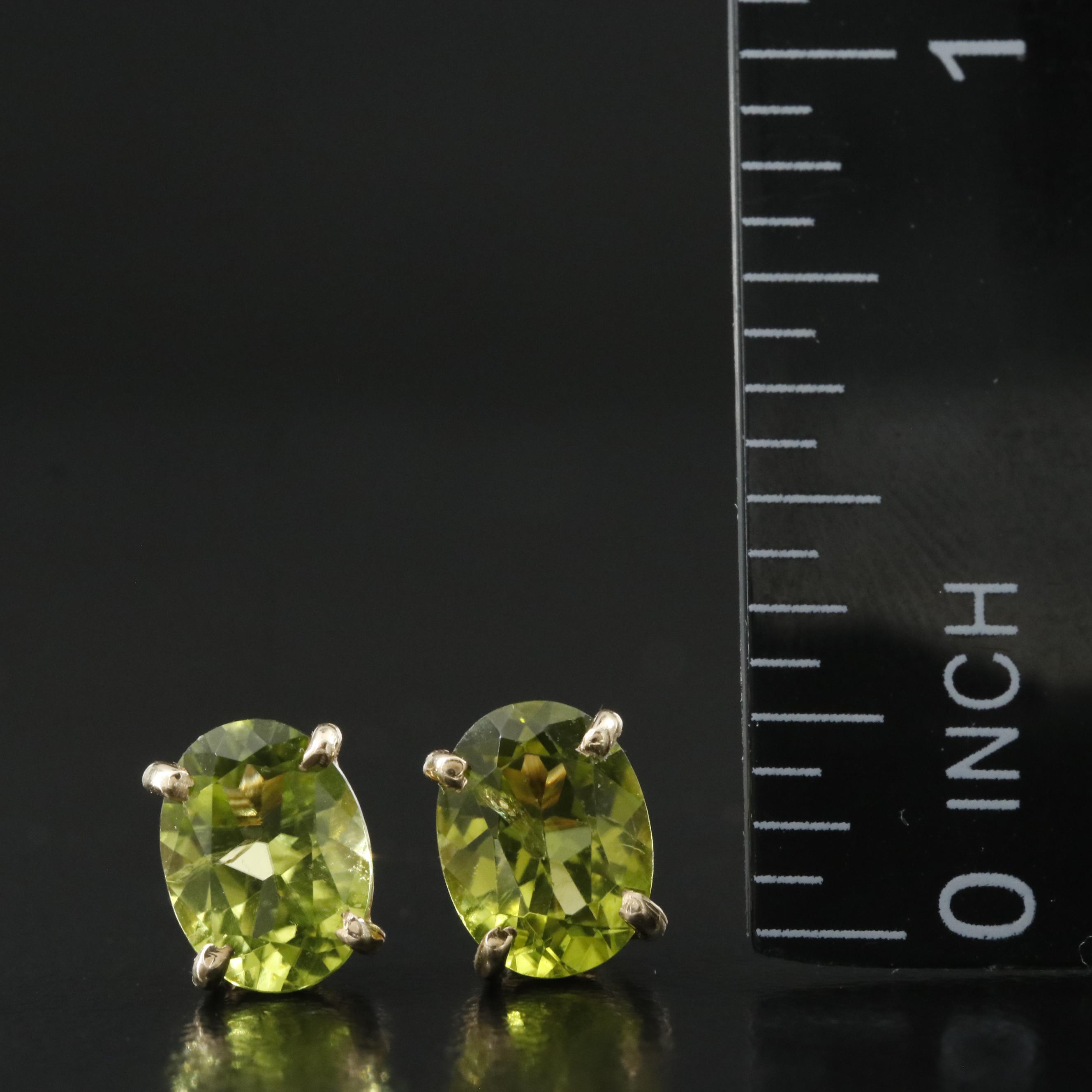 14K Peridot Stud Earrings