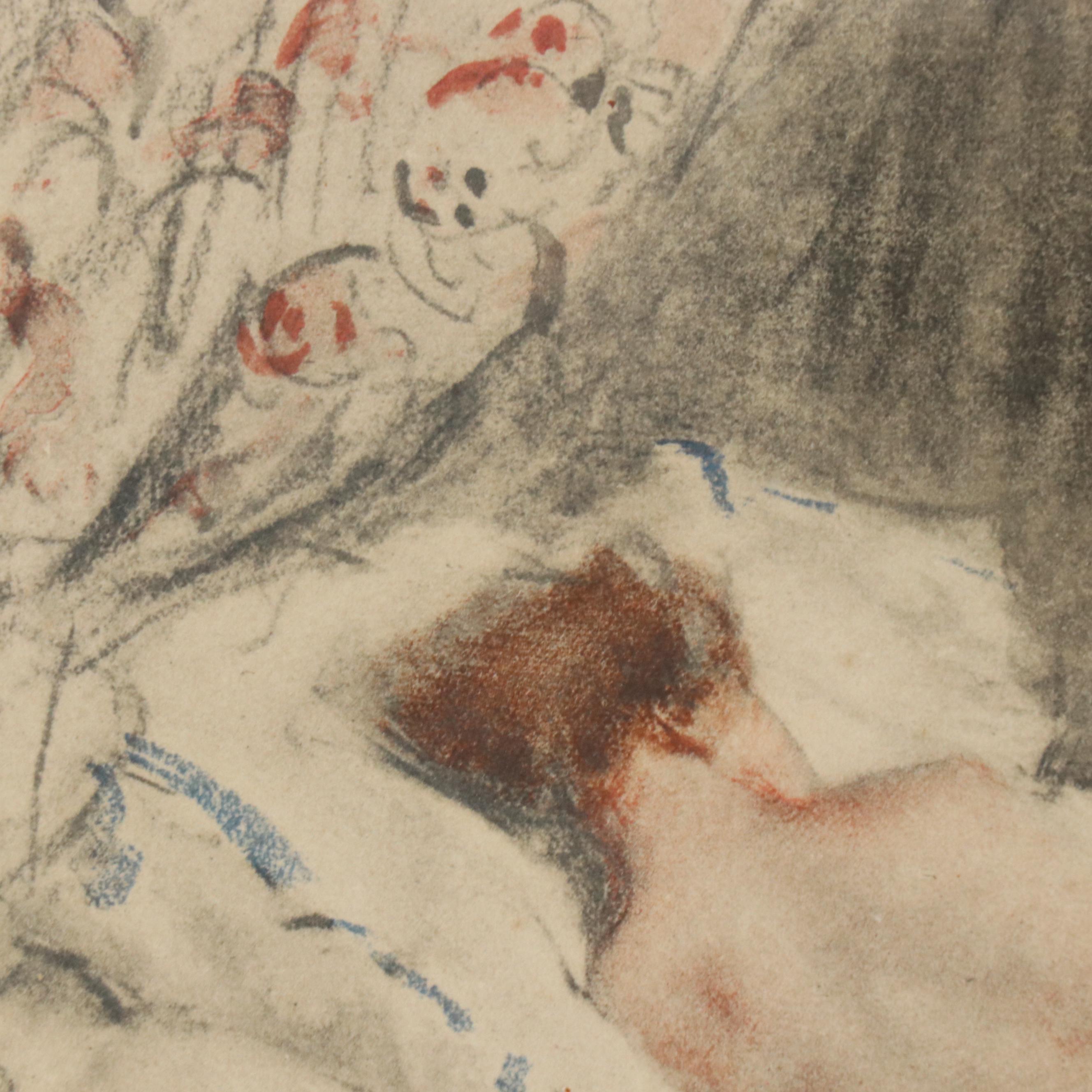 Antoine Calbet Lithograph of Reclining Nude, 20th Century