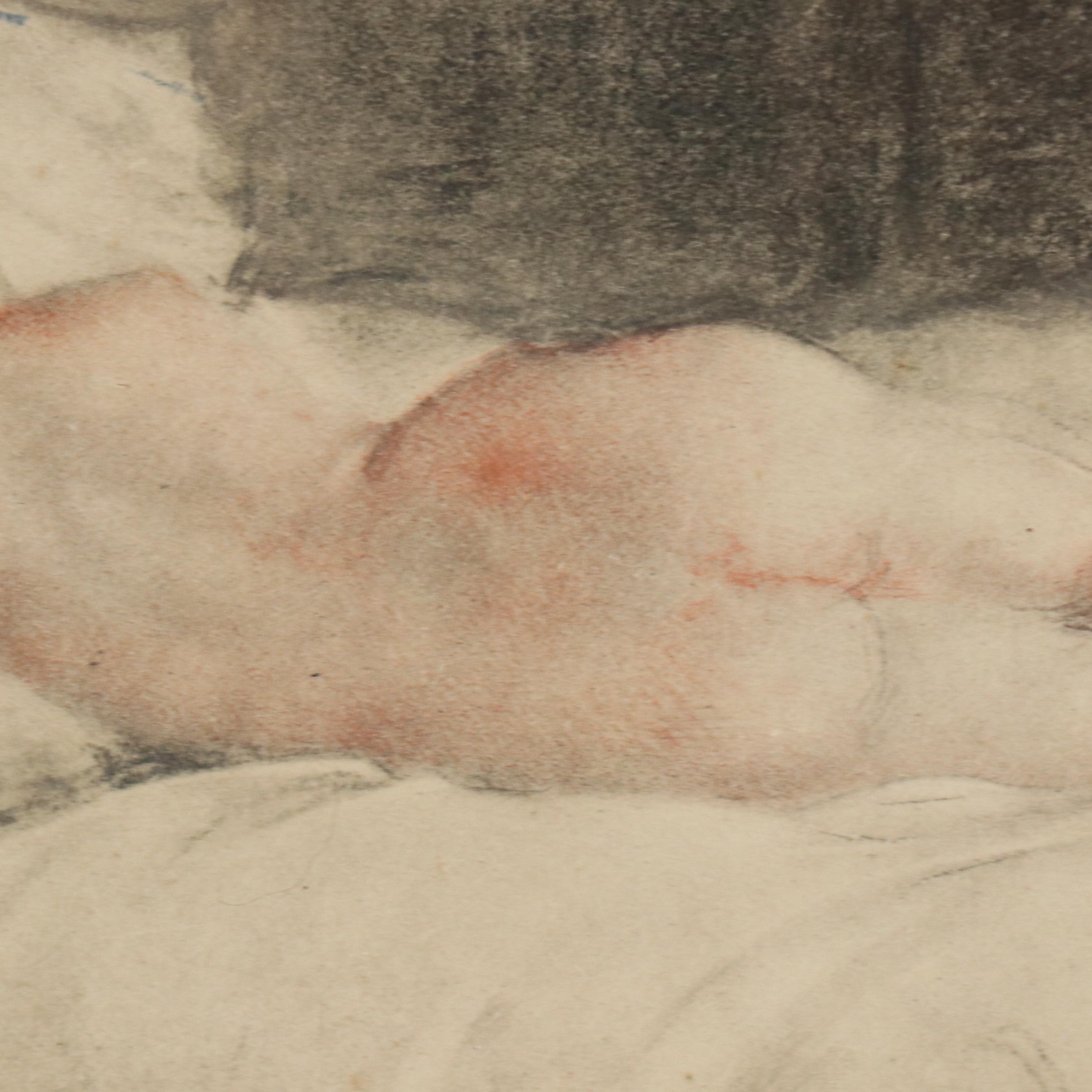 Antoine Calbet Lithograph of Reclining Nude, 20th Century