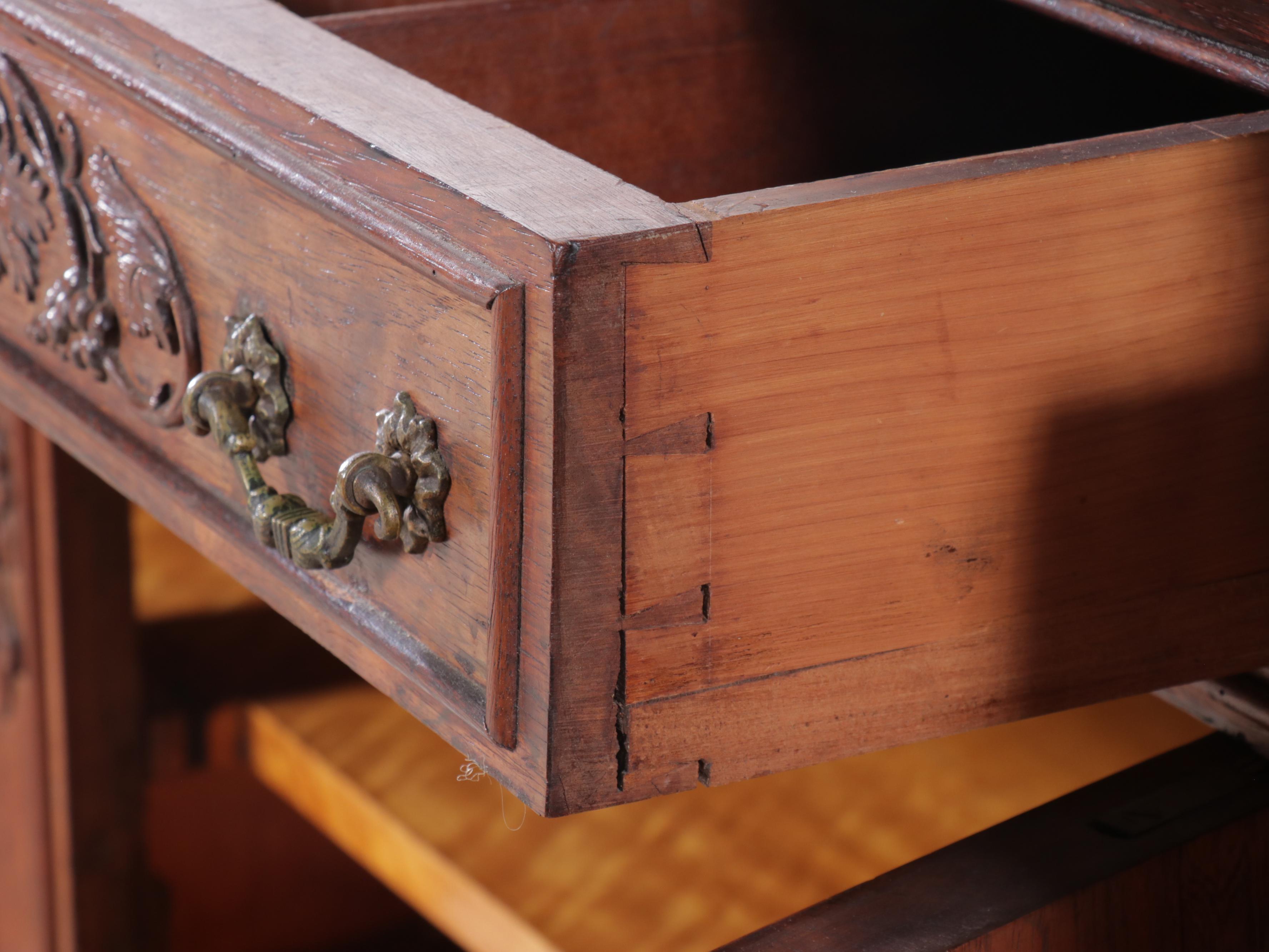 French Provincial Carved Rosewood Sideboard, Late 19th Century