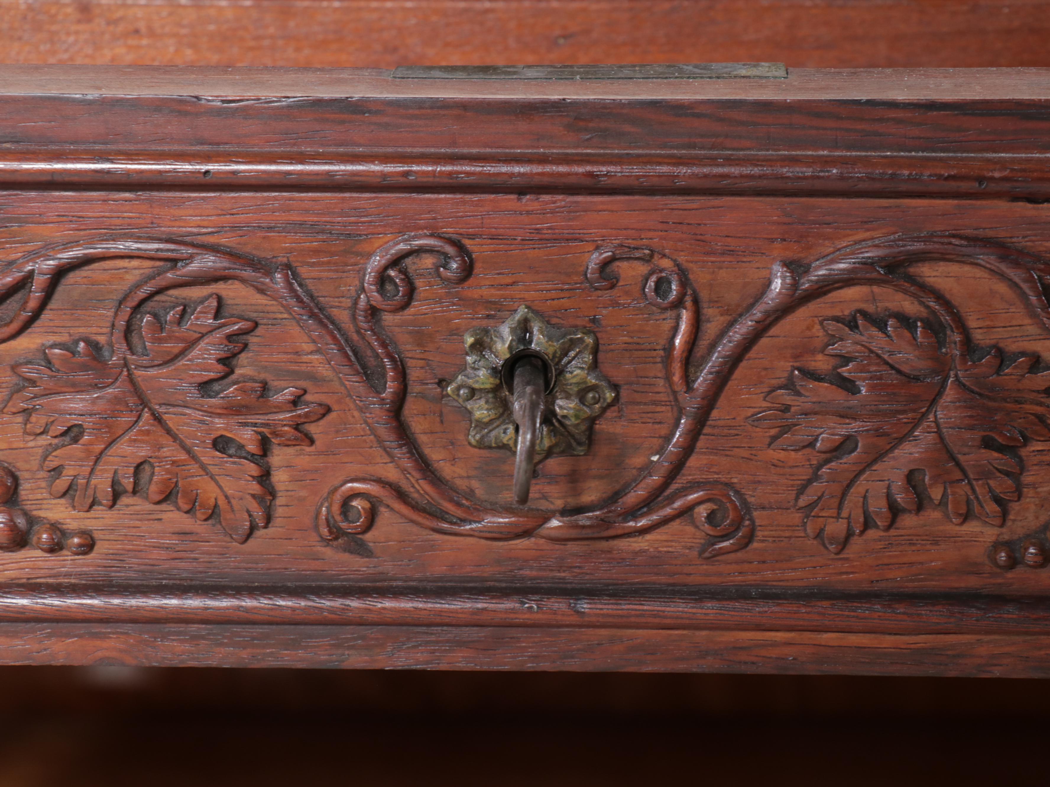 French Provincial Carved Rosewood Sideboard, Late 19th Century
