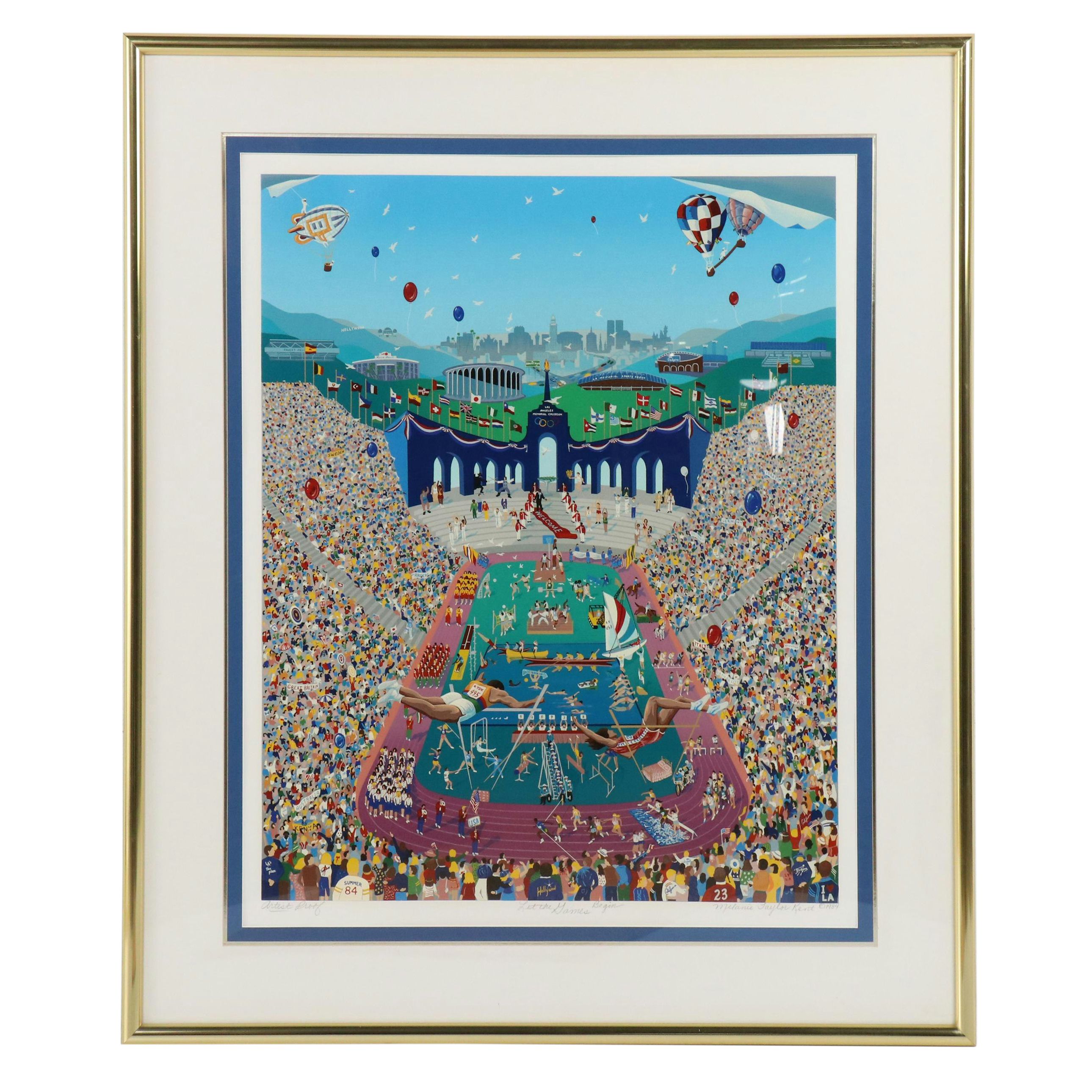 Melanie Taylor Kent Serigraph "Let the Games Begin," 1984