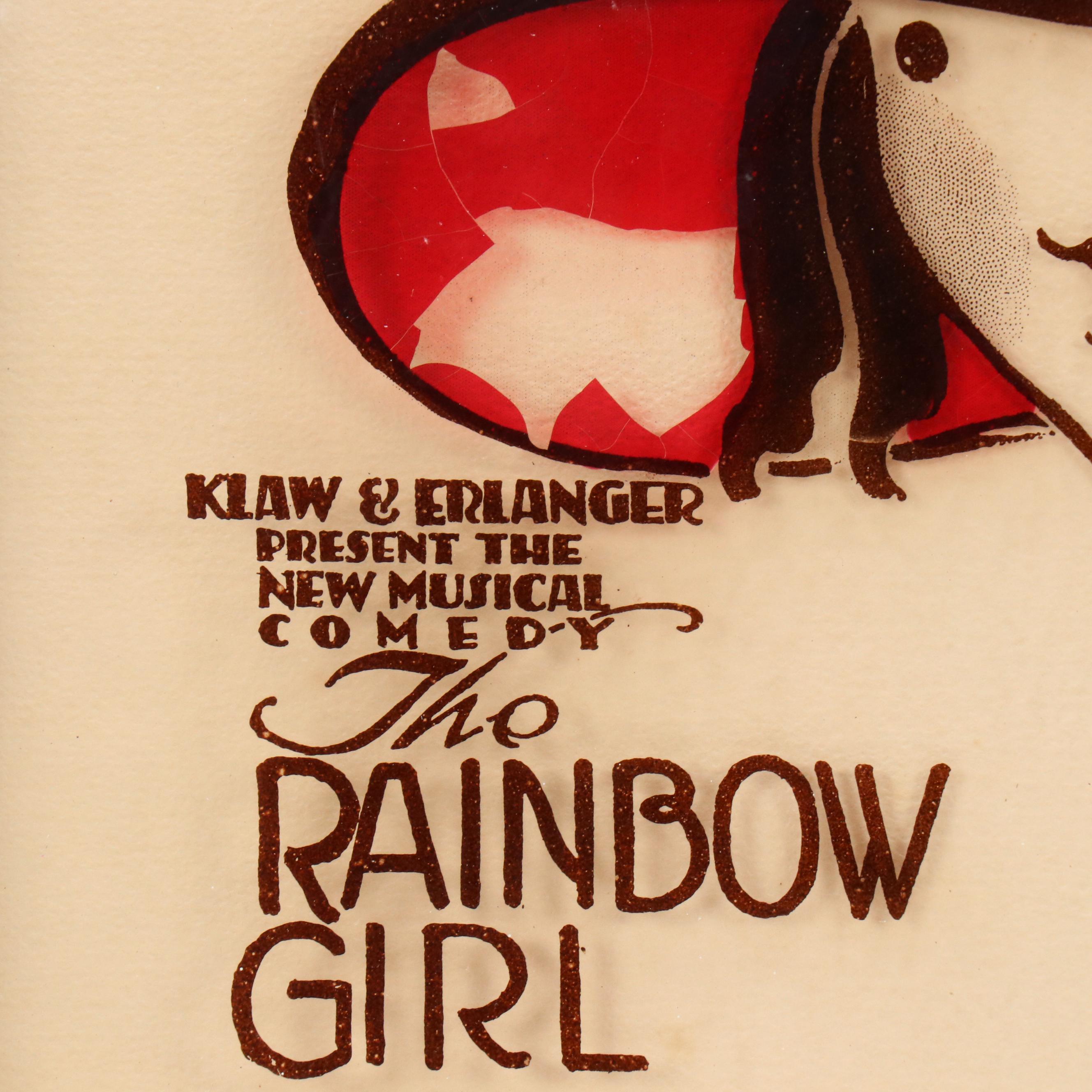 Reverse Glass Image Transfer "The Rainbow Girl," Mid-20th Century