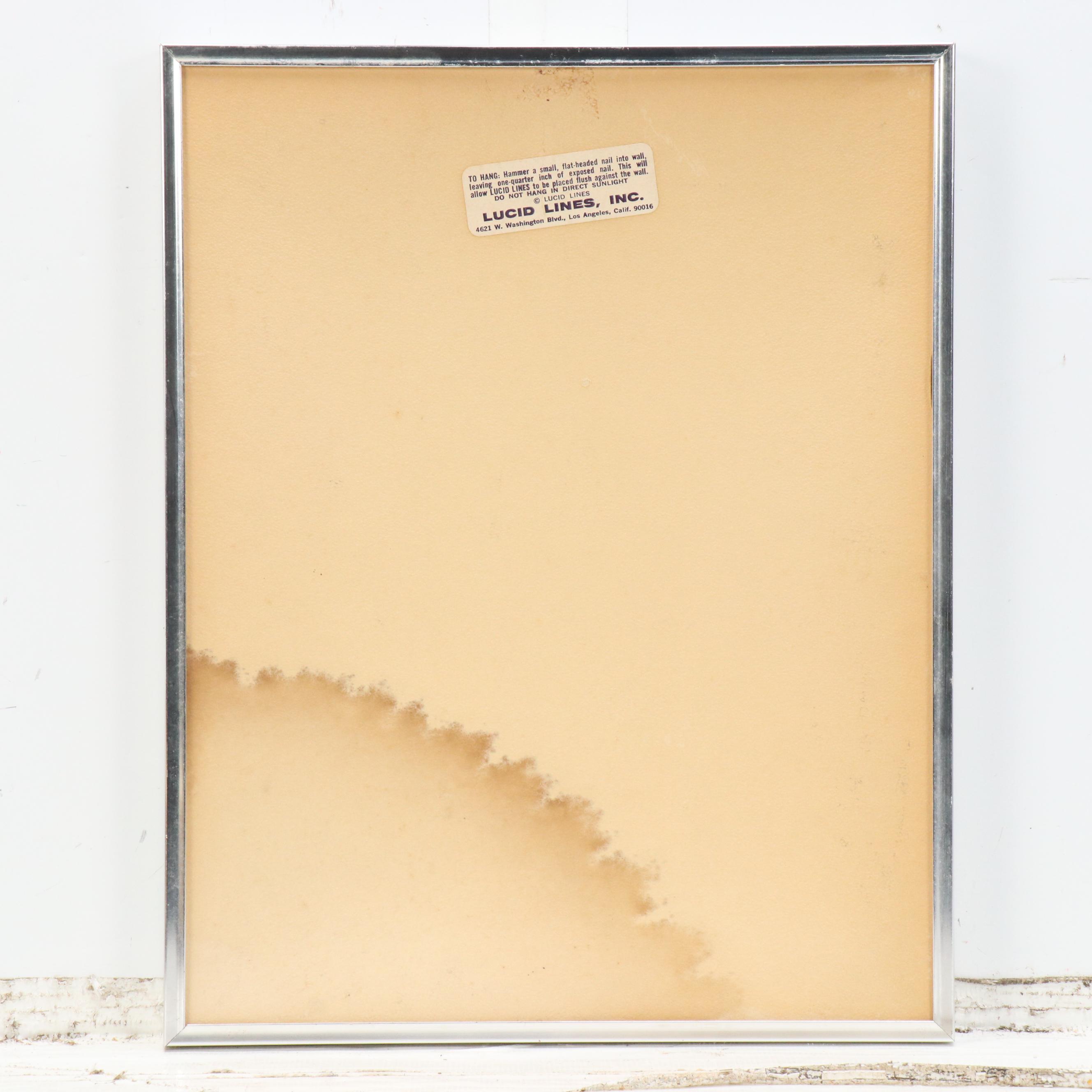 Reverse Glass Image Transfer "The Rainbow Girl," Mid-20th Century