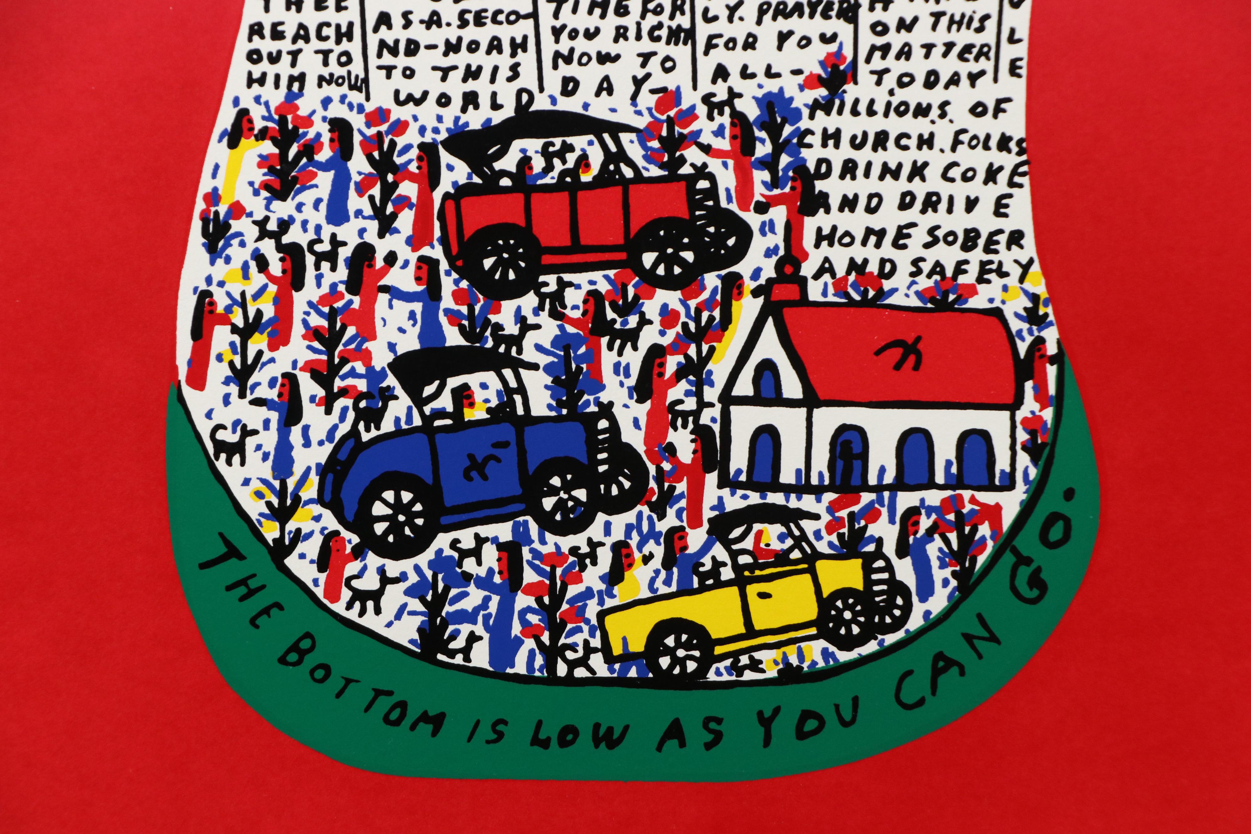 Howard Finster Serigraph "Angel Baby with Coca Cola," 1996