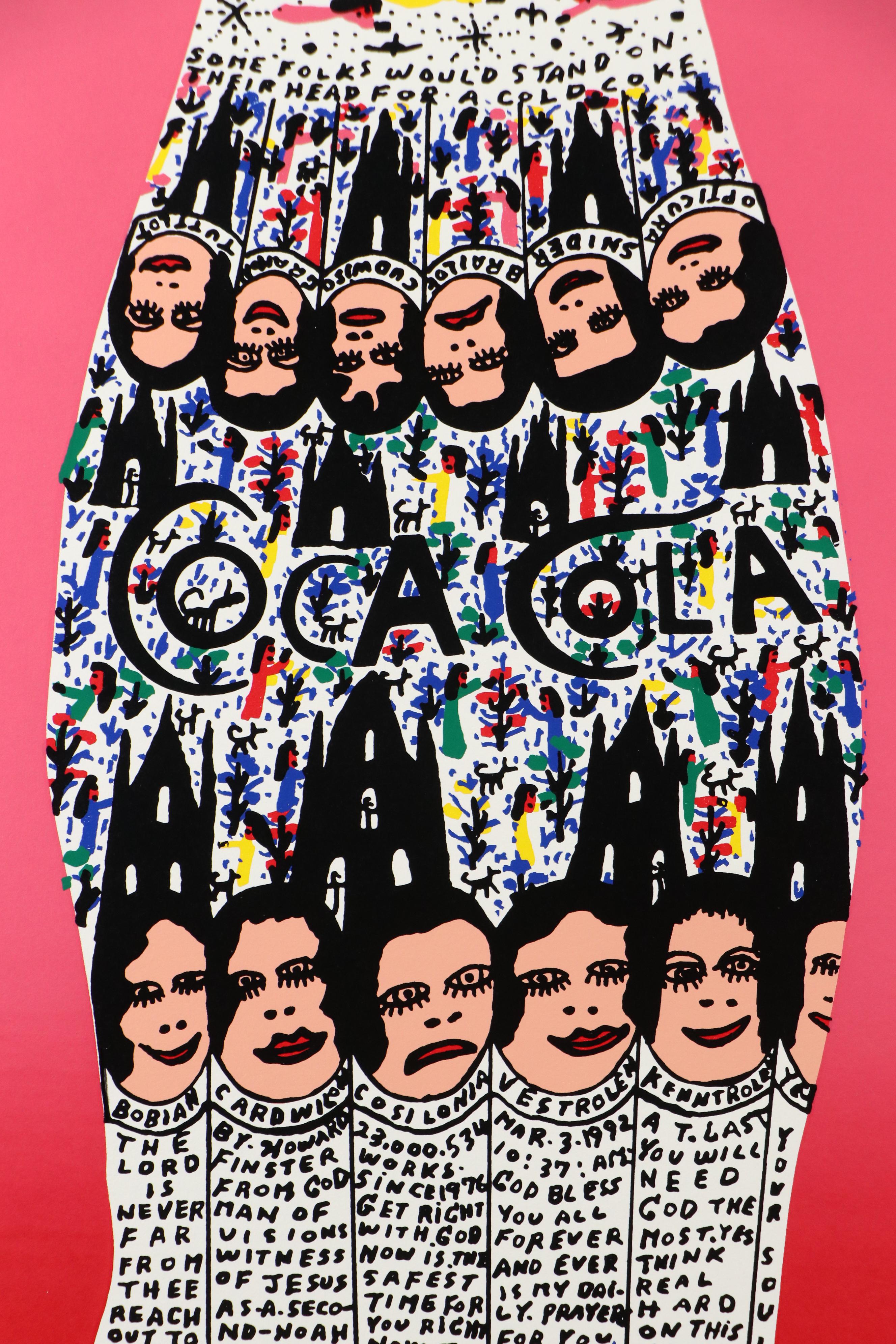 Howard Finster Serigraph "Angel Baby with Coca Cola," 1996