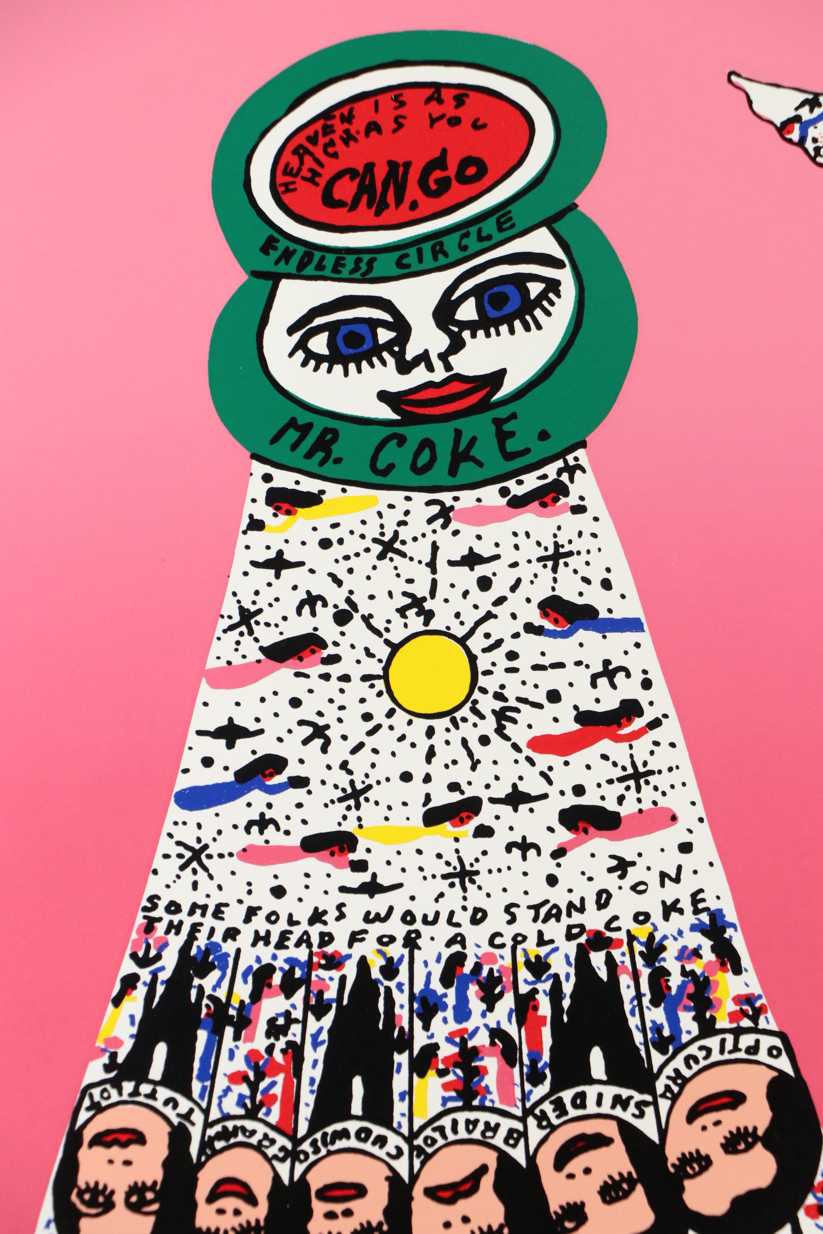 Howard Finster Serigraph "Angel Baby with Coca Cola," 1996