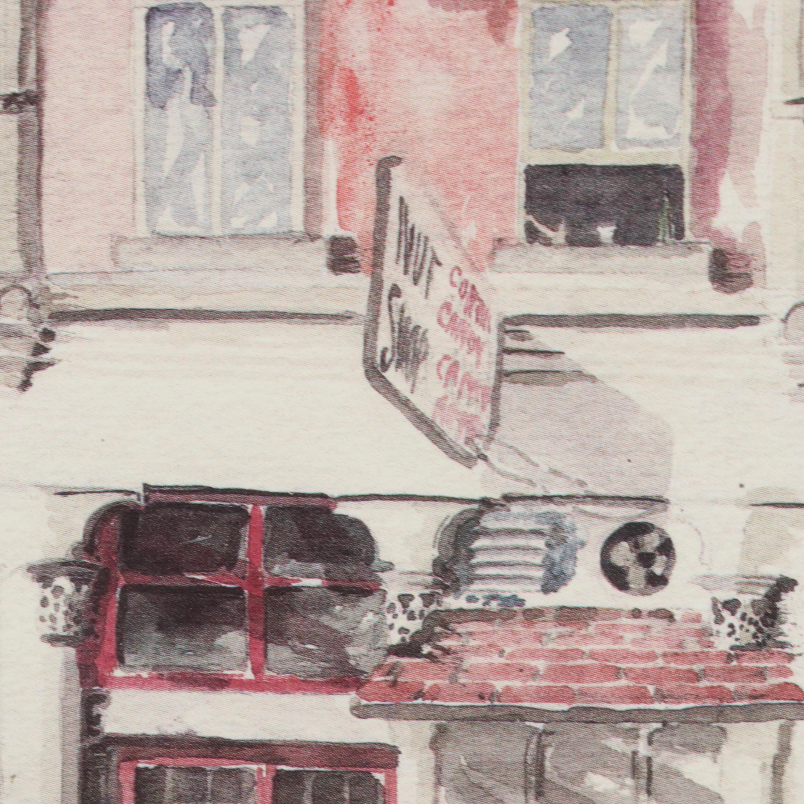 Mary Ann Bucci Offset Lithograph "The Nut Shop, Zanesville, Ohio"