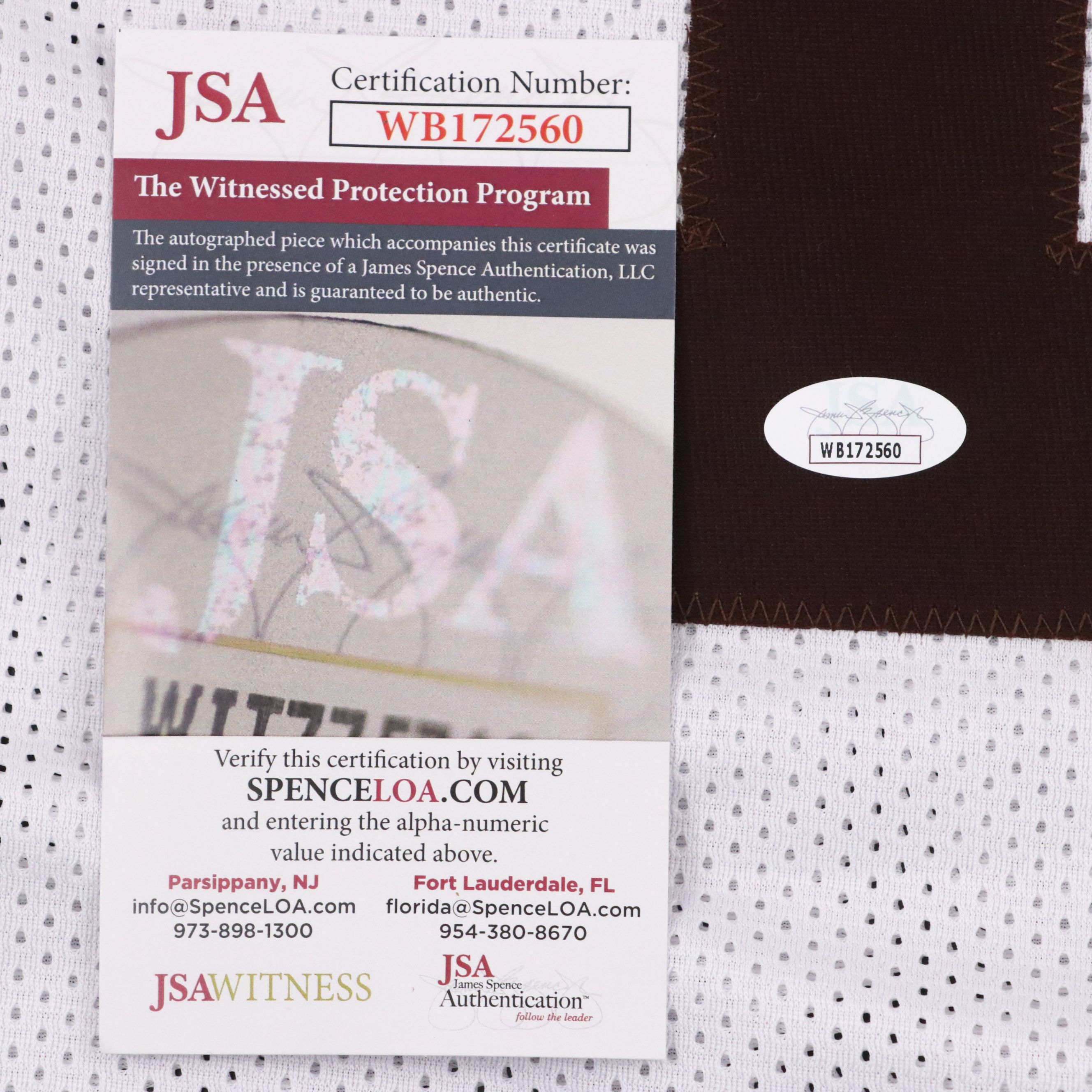 Earnest Byner Signed Cleveland Browns Football Jersey, JSA