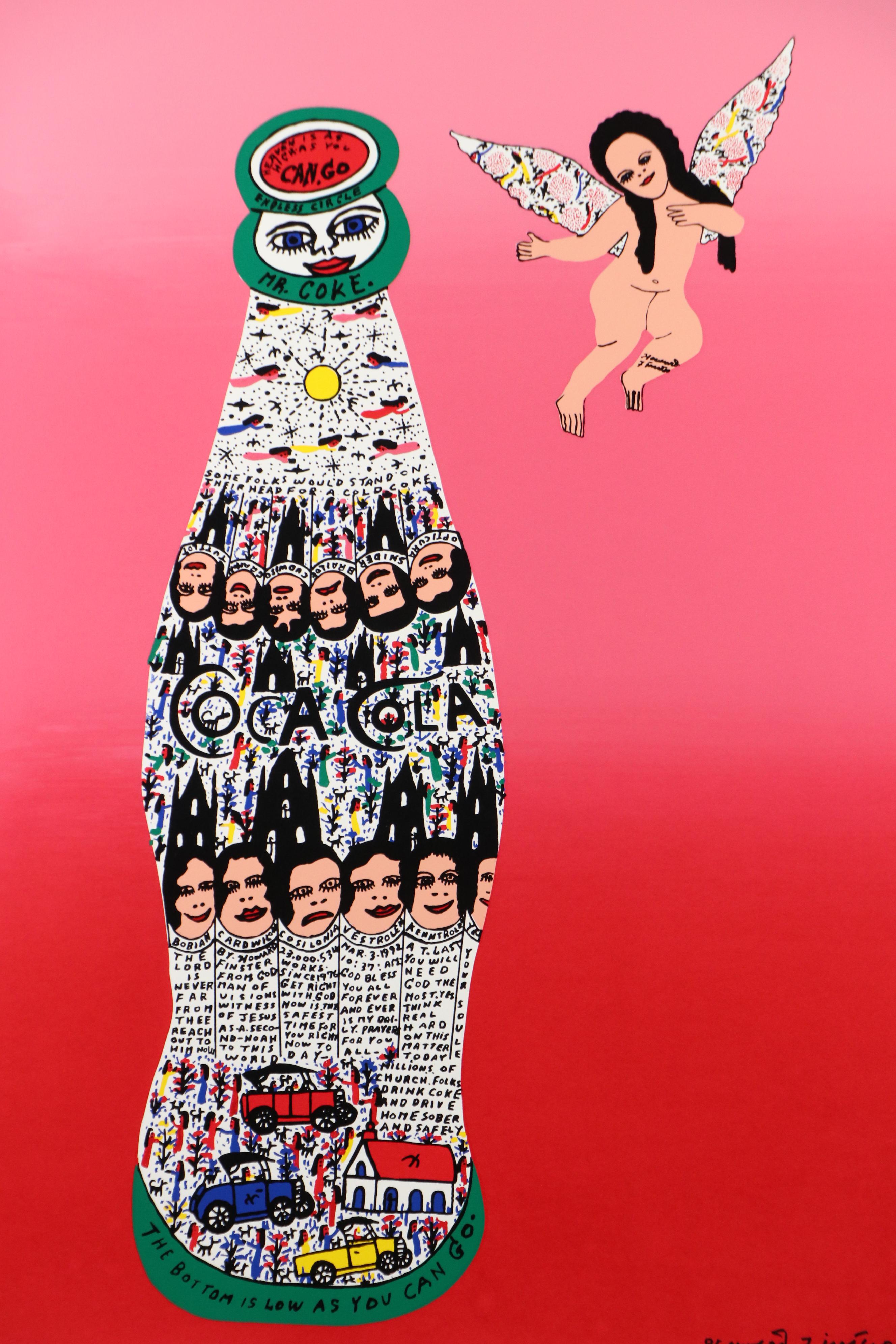 Howard Finster Serigraph "Angel Baby with Coca Cola," 1996