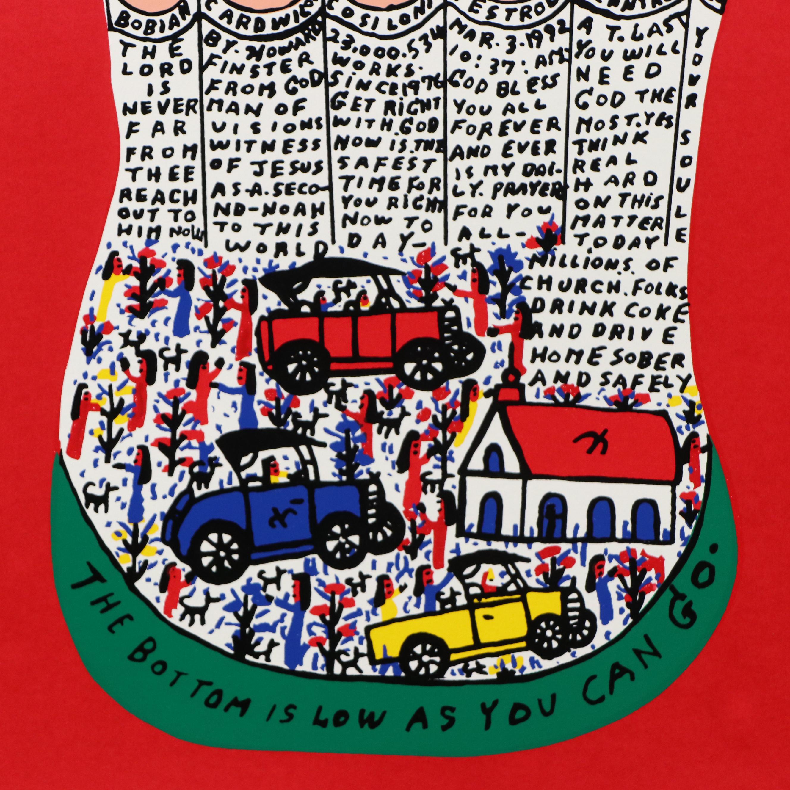 Howard Finster Serigraph "Angel Baby with Coca Cola," 1996