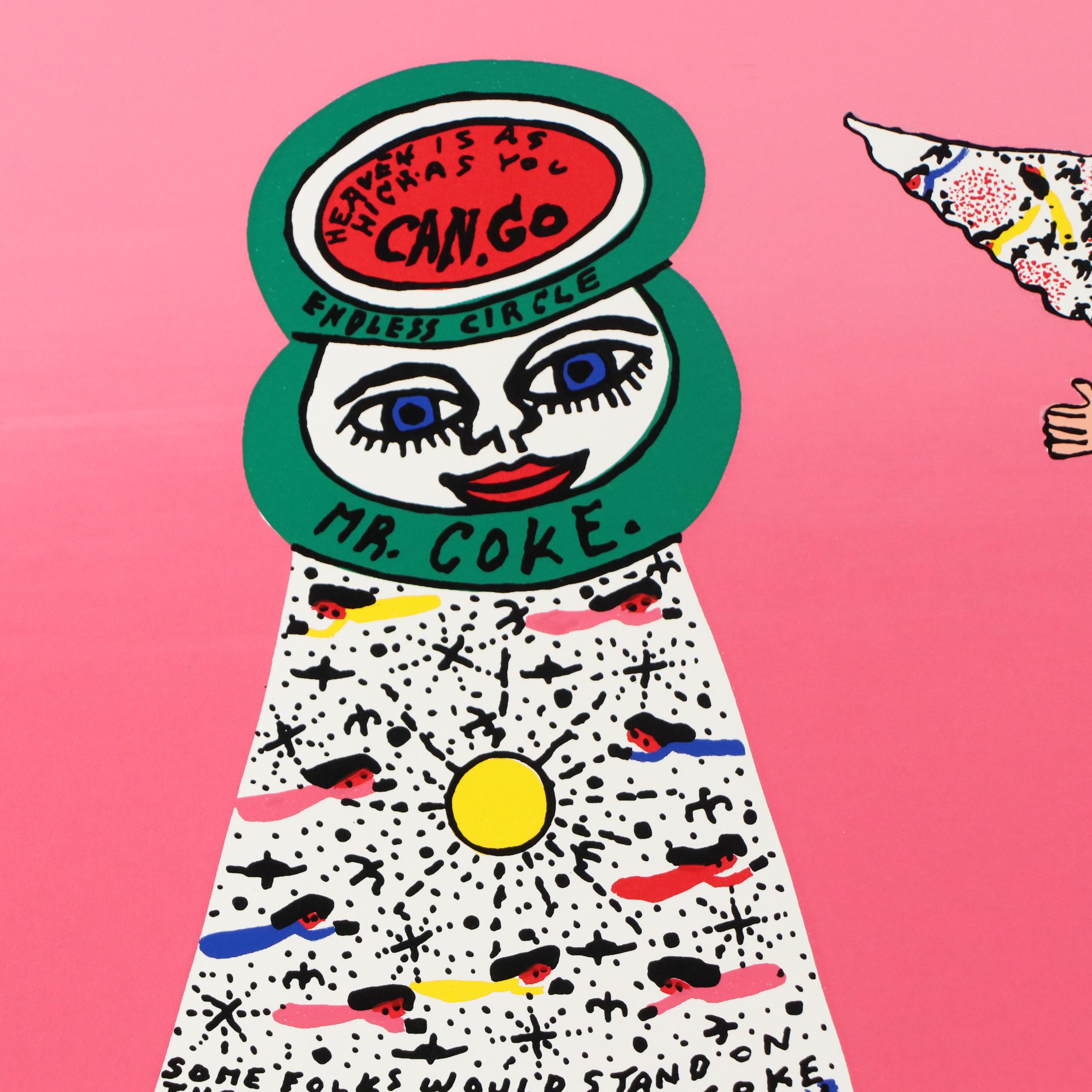 Howard Finster Serigraph "Angel Baby with Coca Cola," 1996