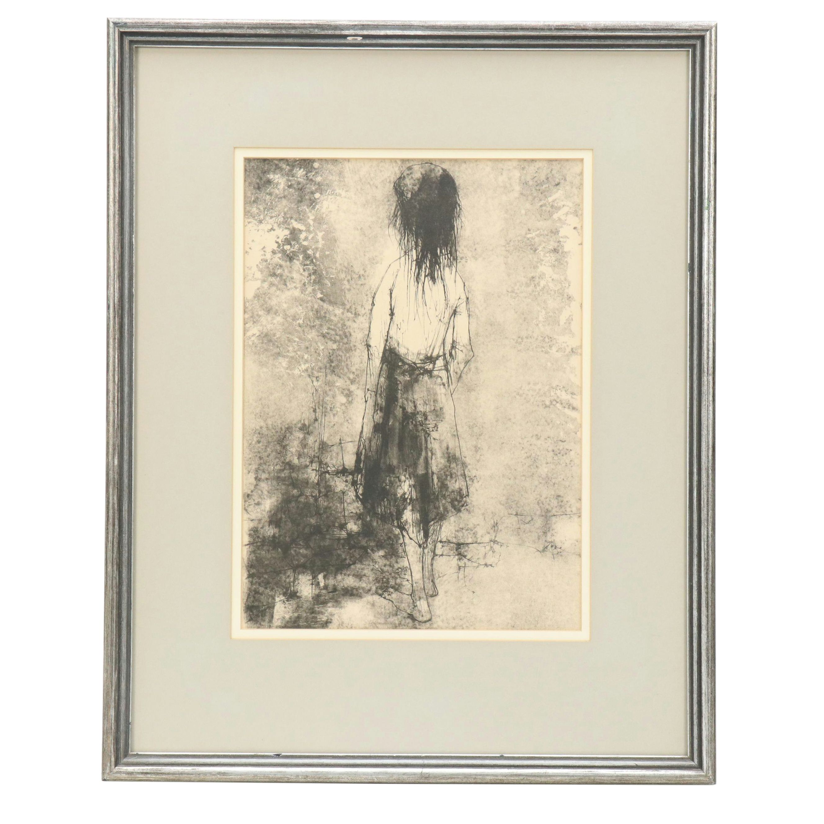 Jean Jansem Lithograph "Girl from Behind," Circa 1965