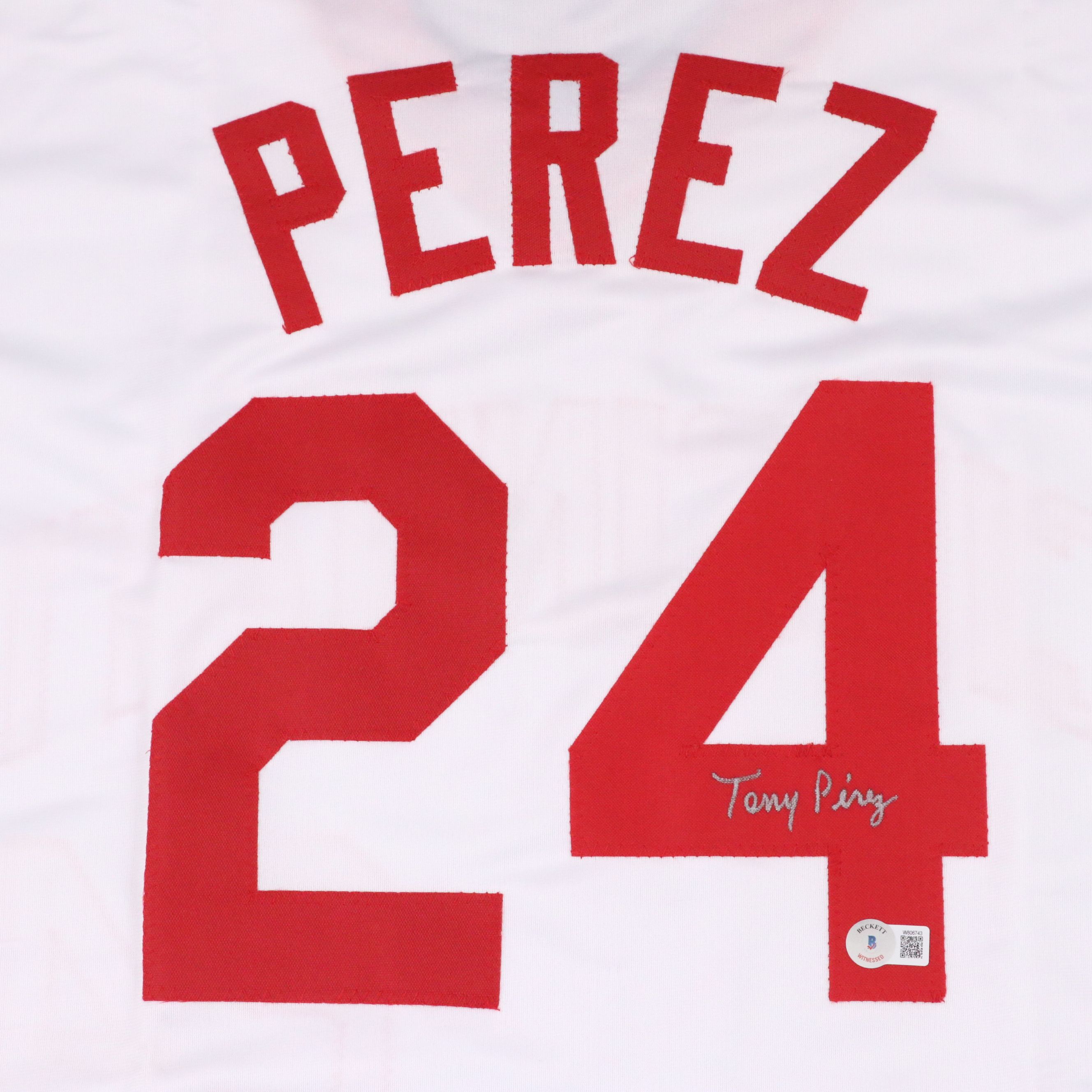 Tony Pérez Signed Cincinnati Reds Baseball Jersey, Beckett