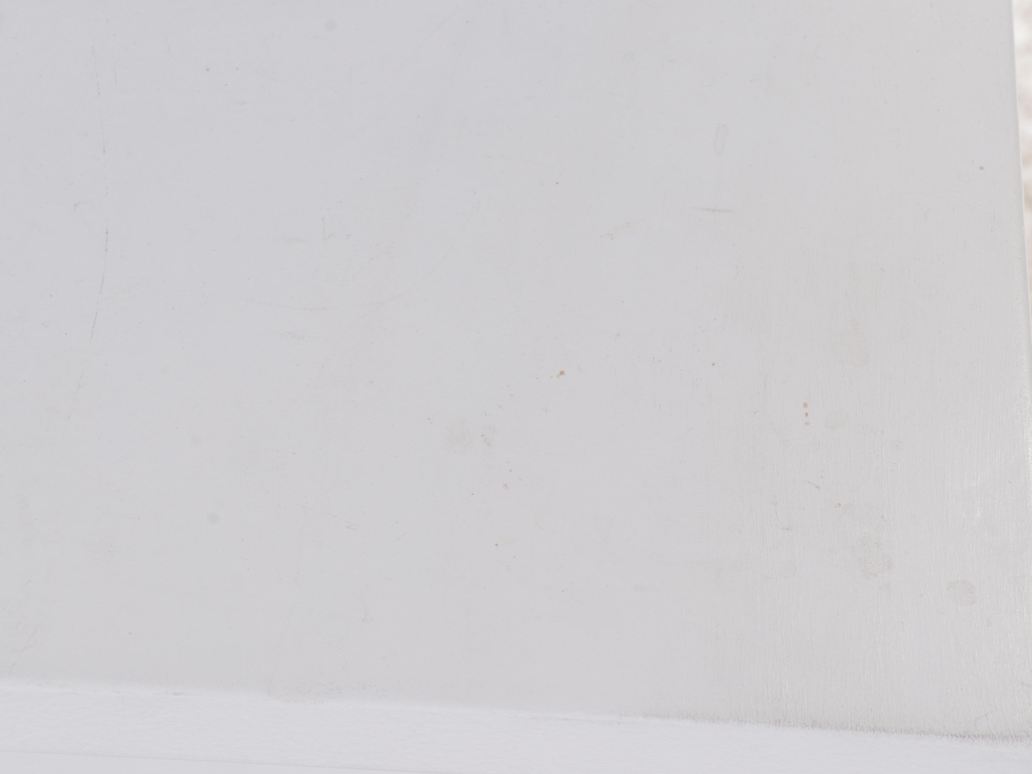 White Painted Wood Desk and Caned Side Chair
