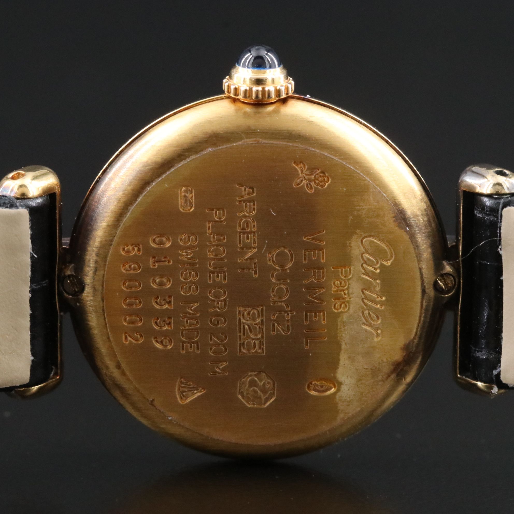 Cartier Vermeil Must de Cartier Argent 925 Quartz Model 590002 Watch