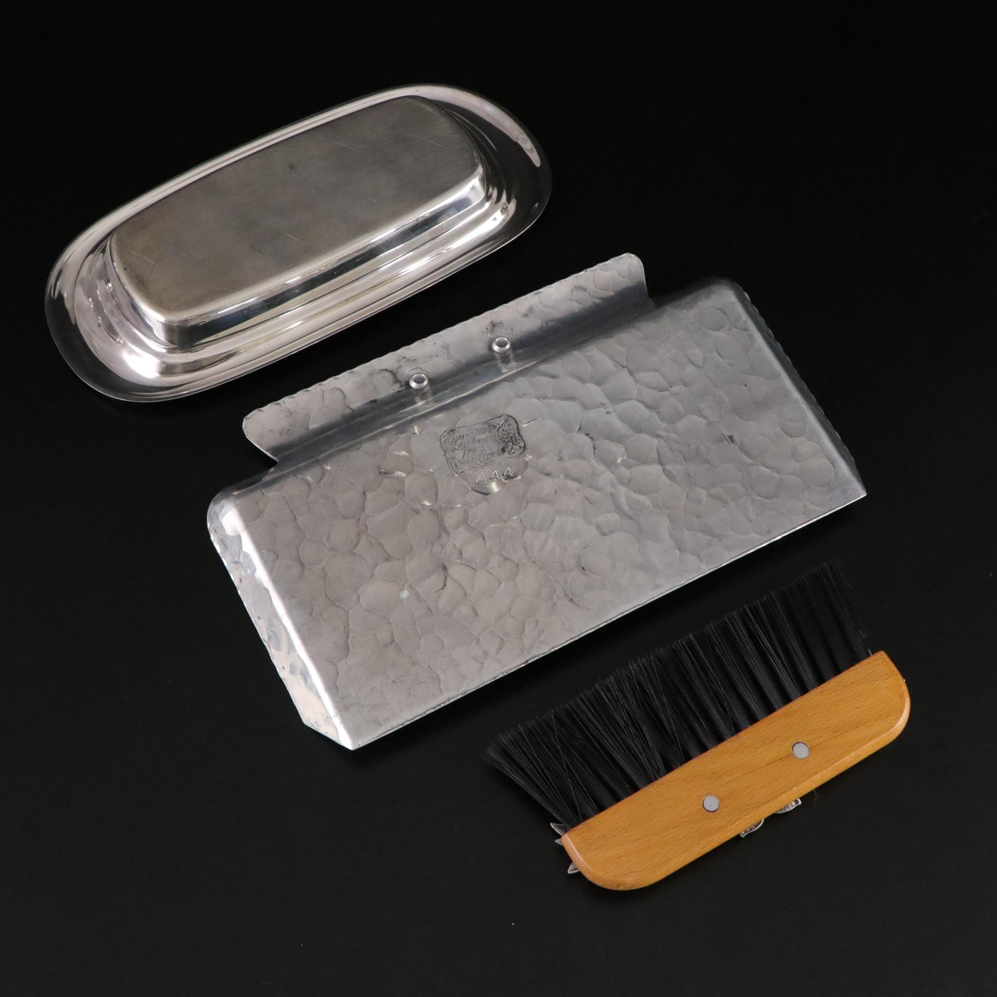 Pair of Westmoreland Weighted Sterling Candleholders with Other Tableware