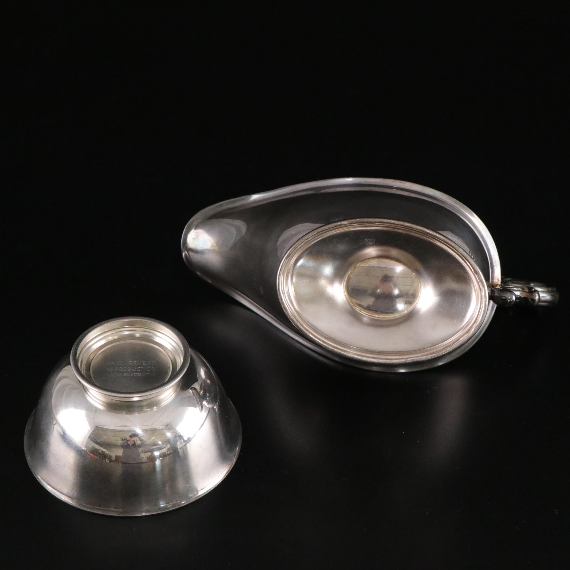 Pair of Westmoreland Weighted Sterling Candleholders with Other Tableware