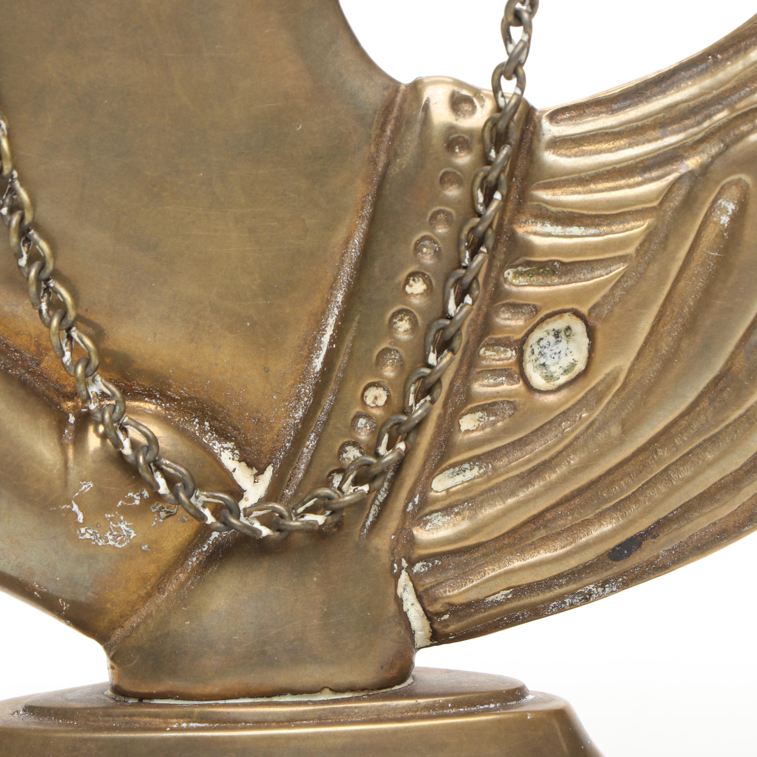 Roman Charioteer Figurine with Brass Hippocampus Figurine