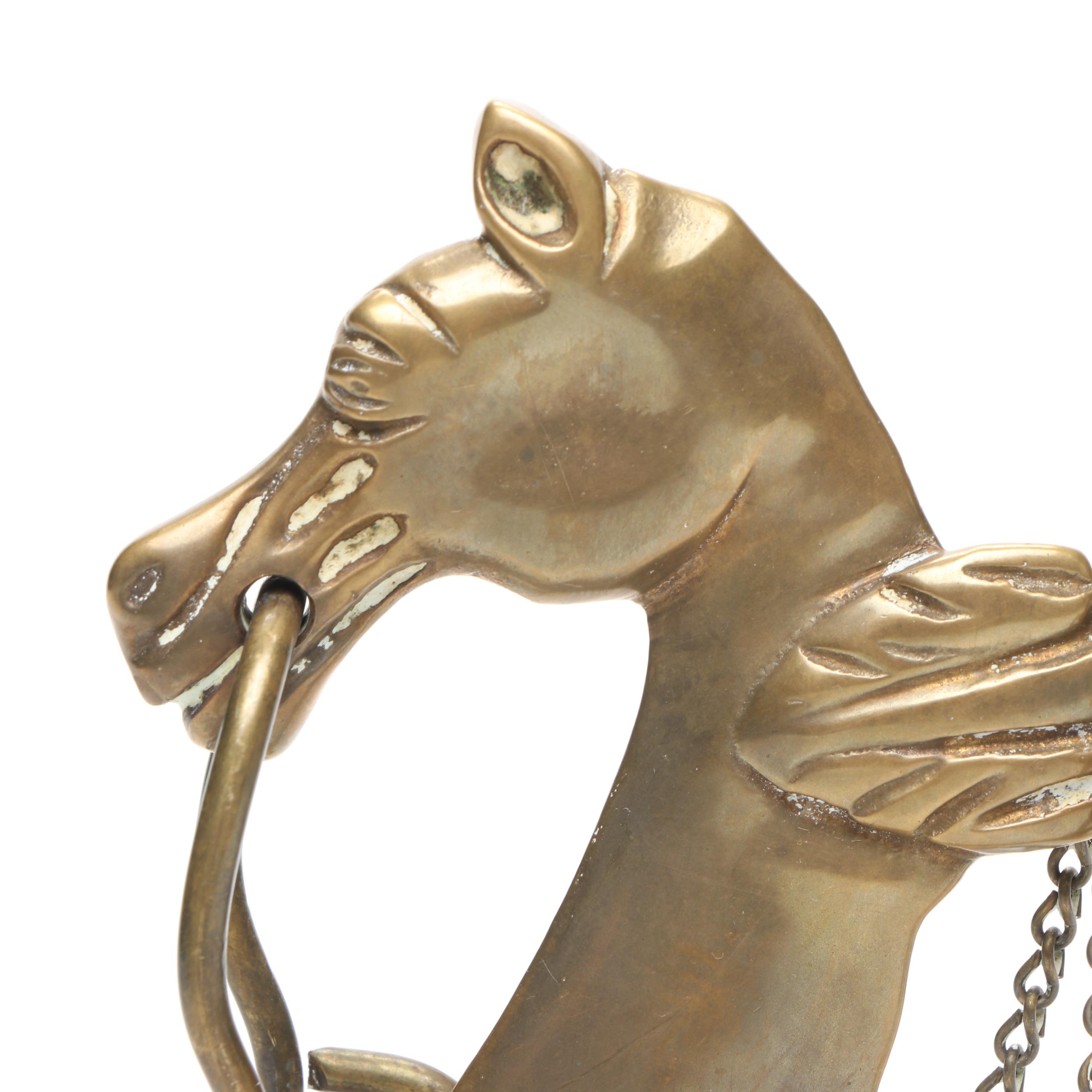 Roman Charioteer Figurine with Brass Hippocampus Figurine