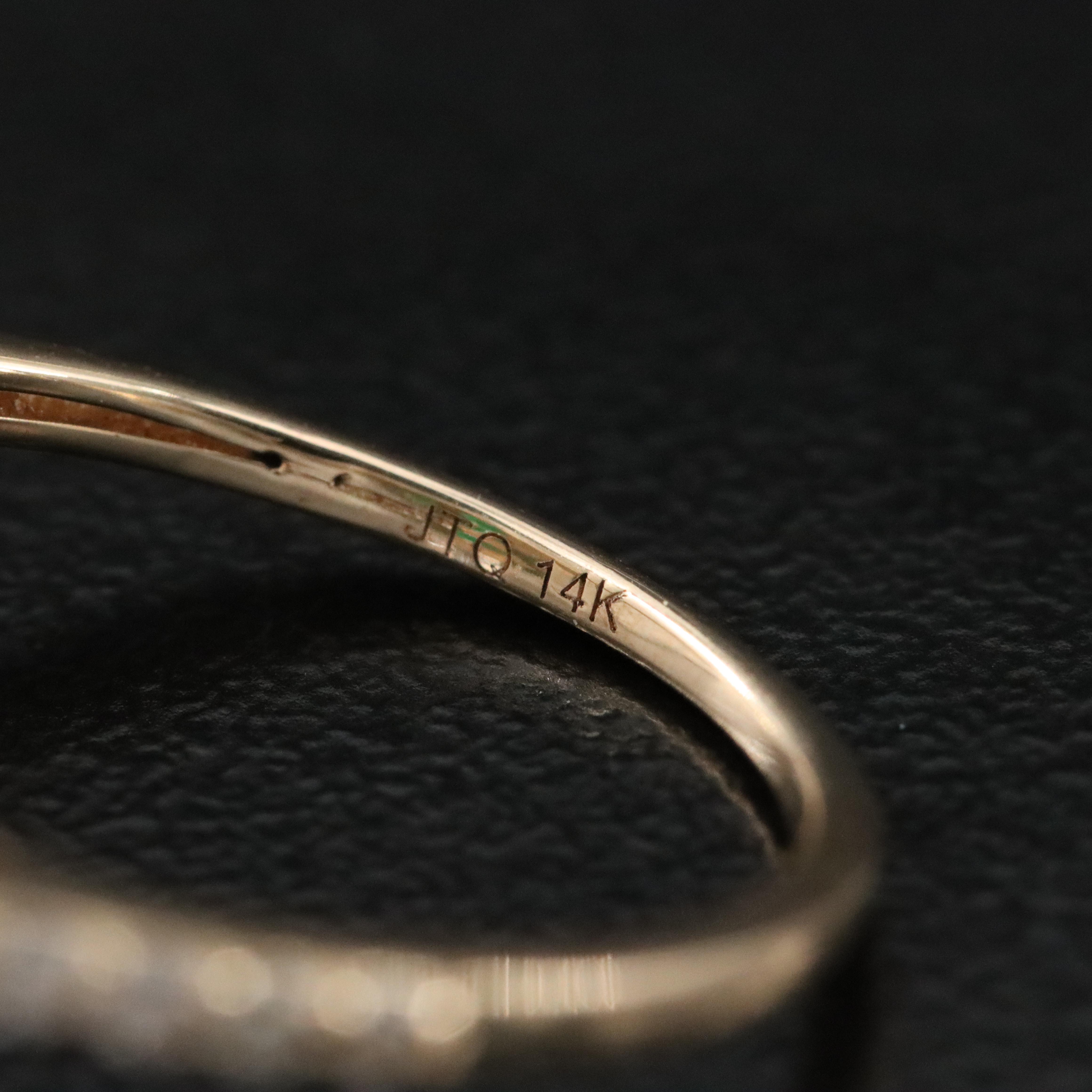 14K Emerald and White Sapphire Ring