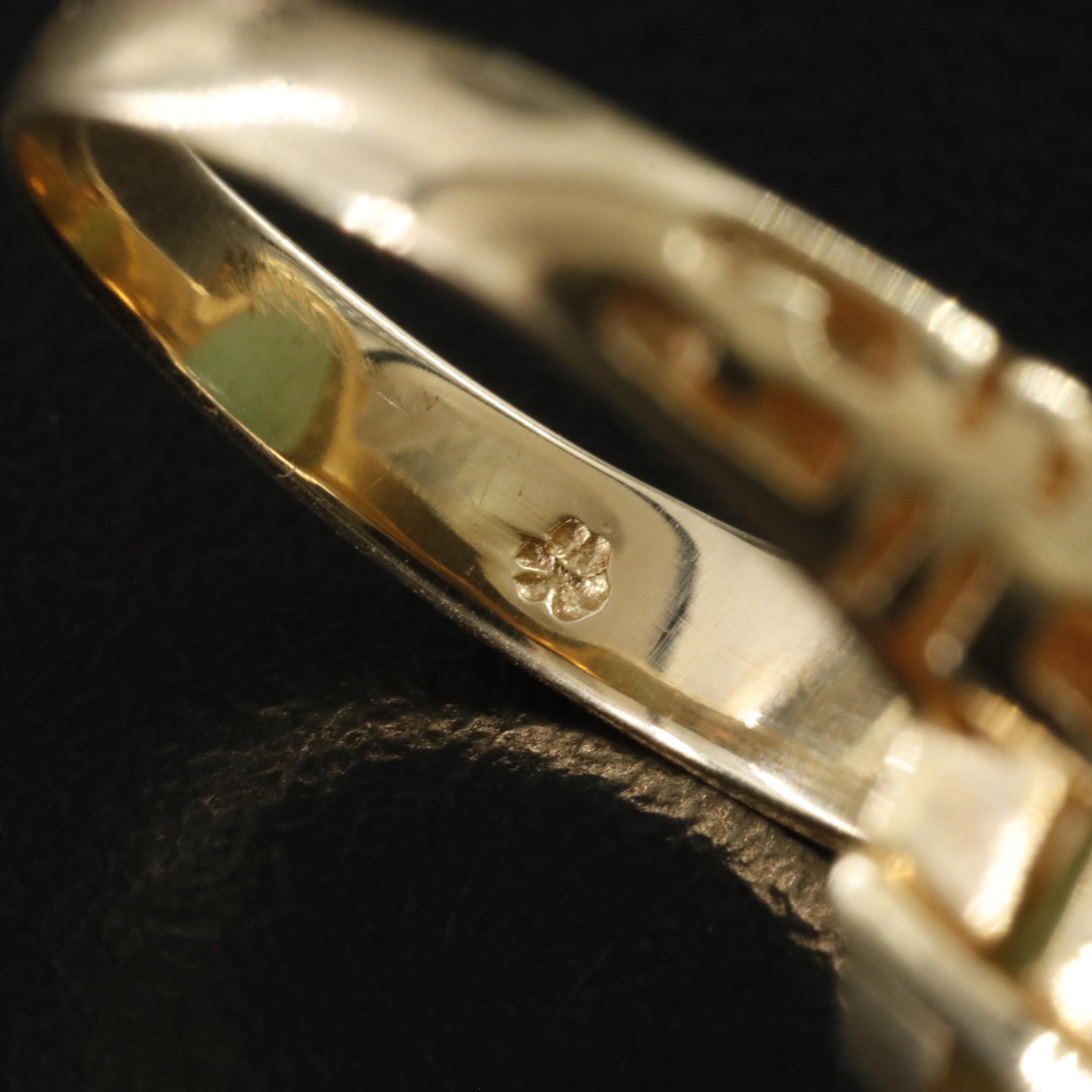 14K Carved Jadeite Flower Ring