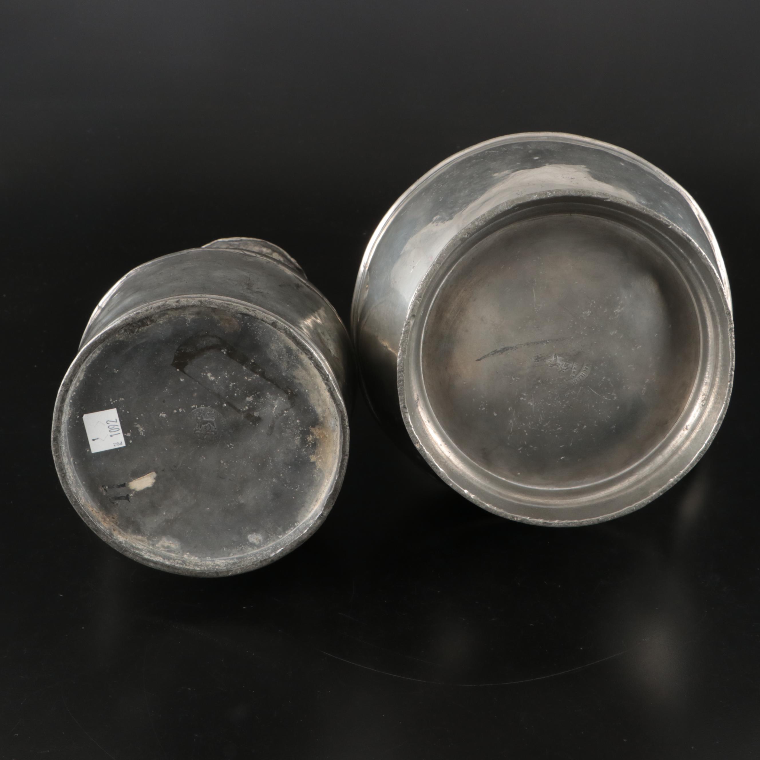 Joseph Austin & Sons Irish Pewter with Other Haystack Measures and Plates