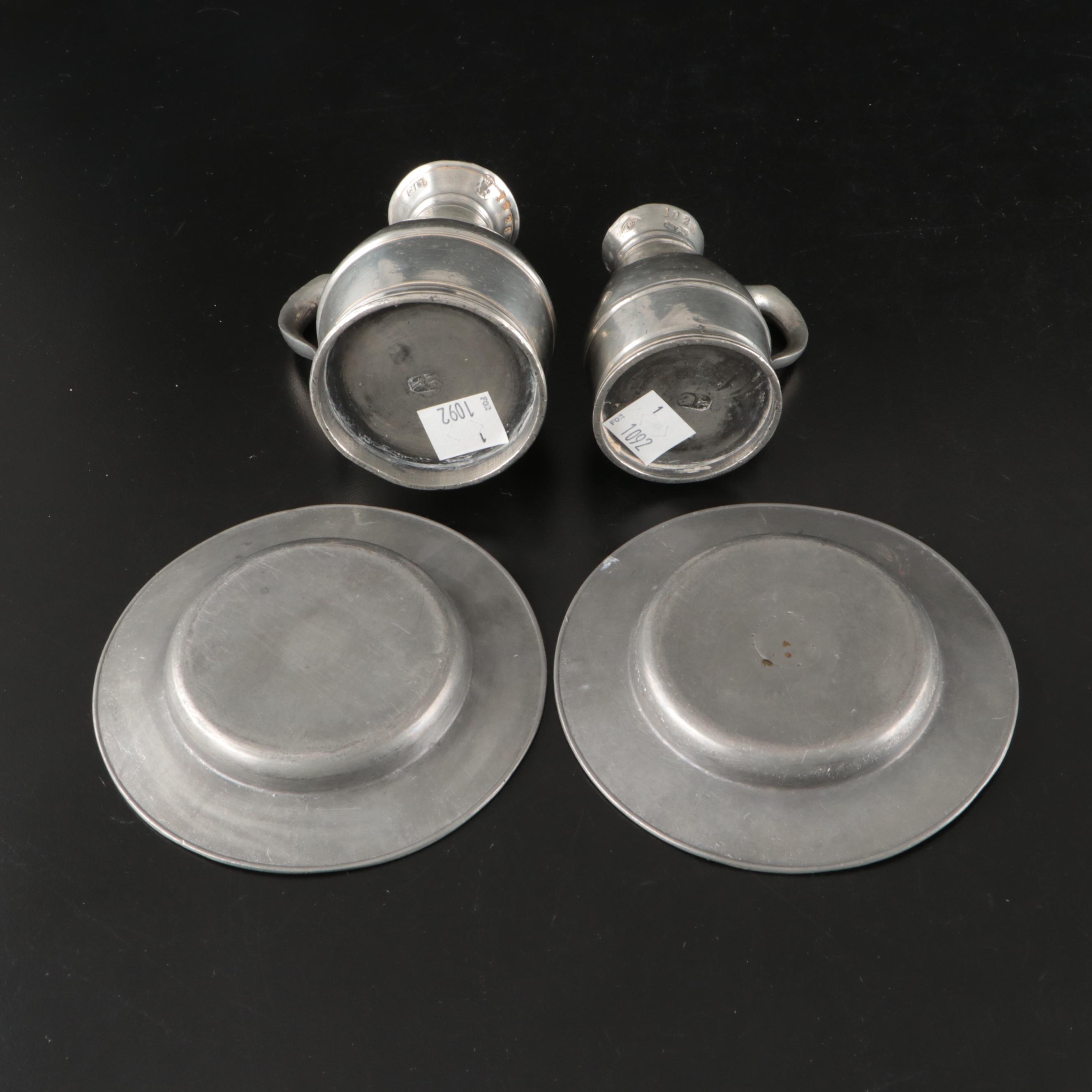 Joseph Austin & Sons Irish Pewter with Other Haystack Measures and Plates