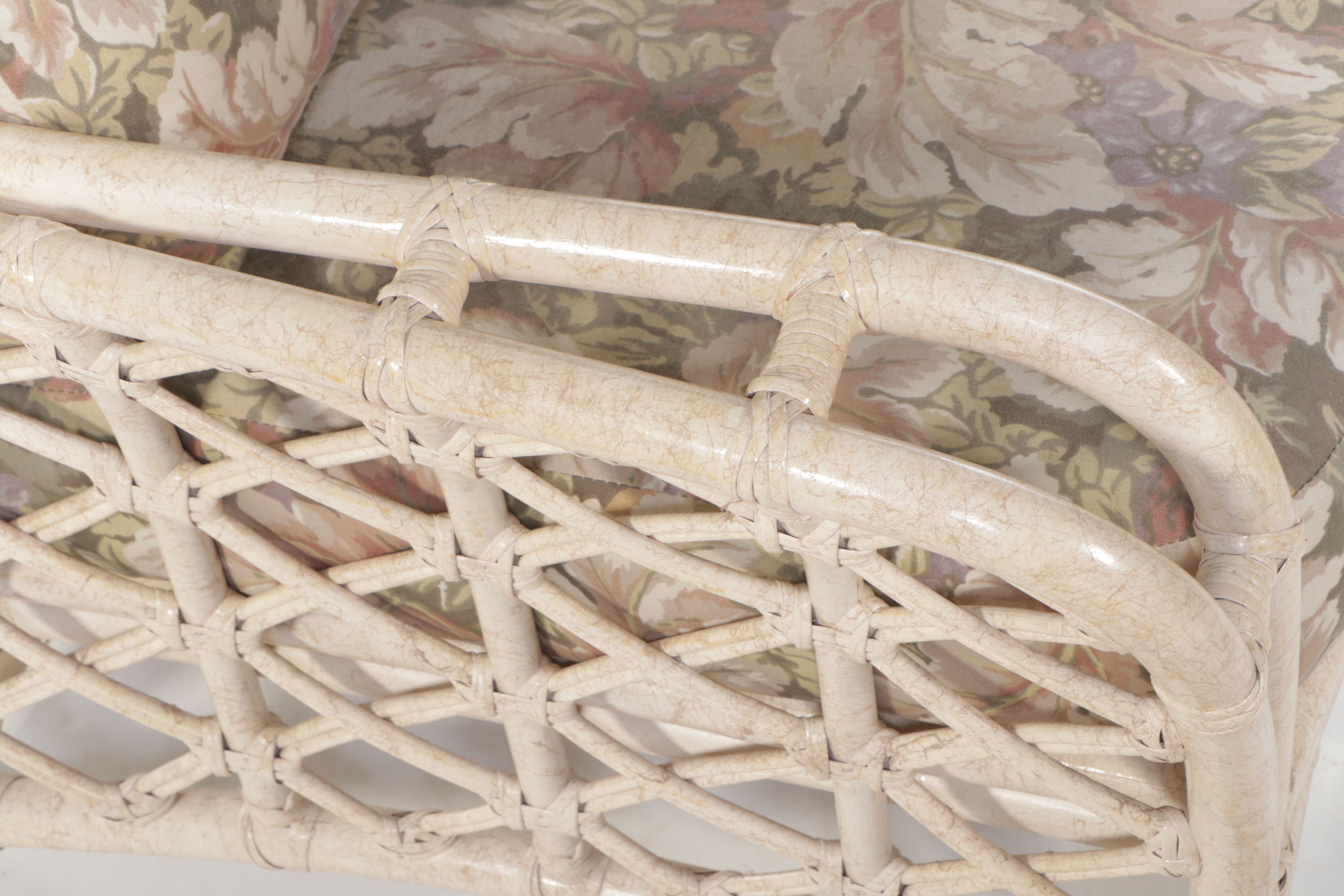 Ficks Reed White-Painted Rattan Four-Piece Patio Lounge Set