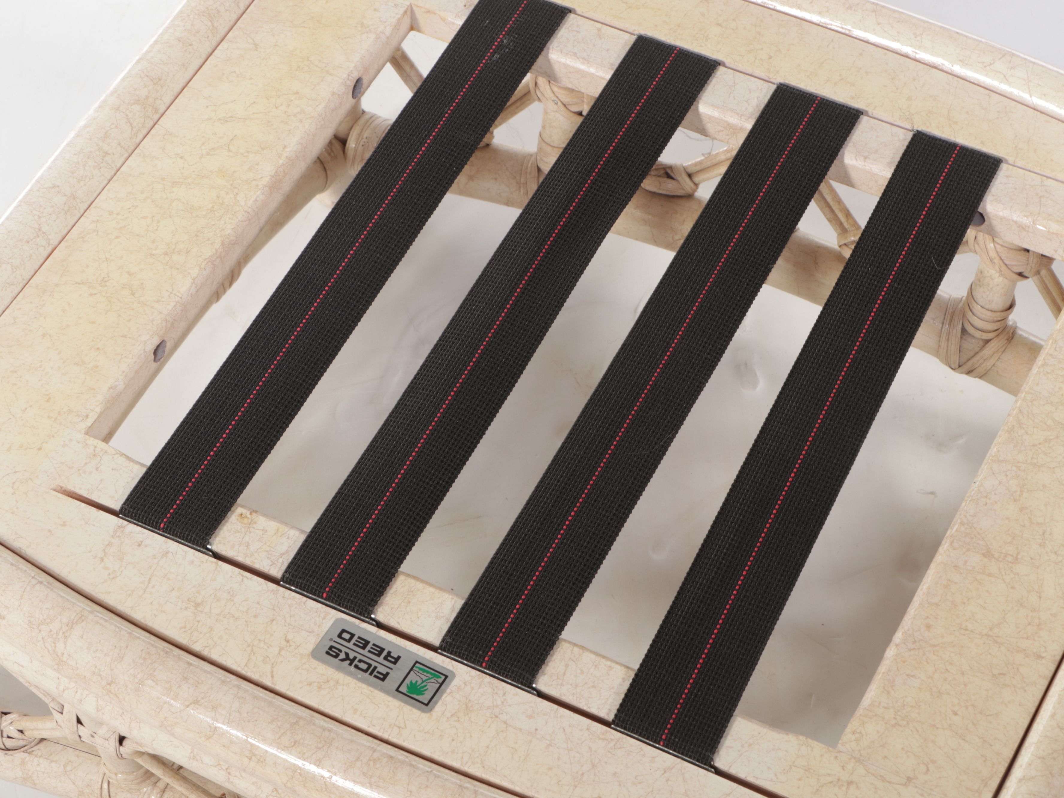 Ficks Reed White-Painted Rattan Four-Piece Patio Lounge Set