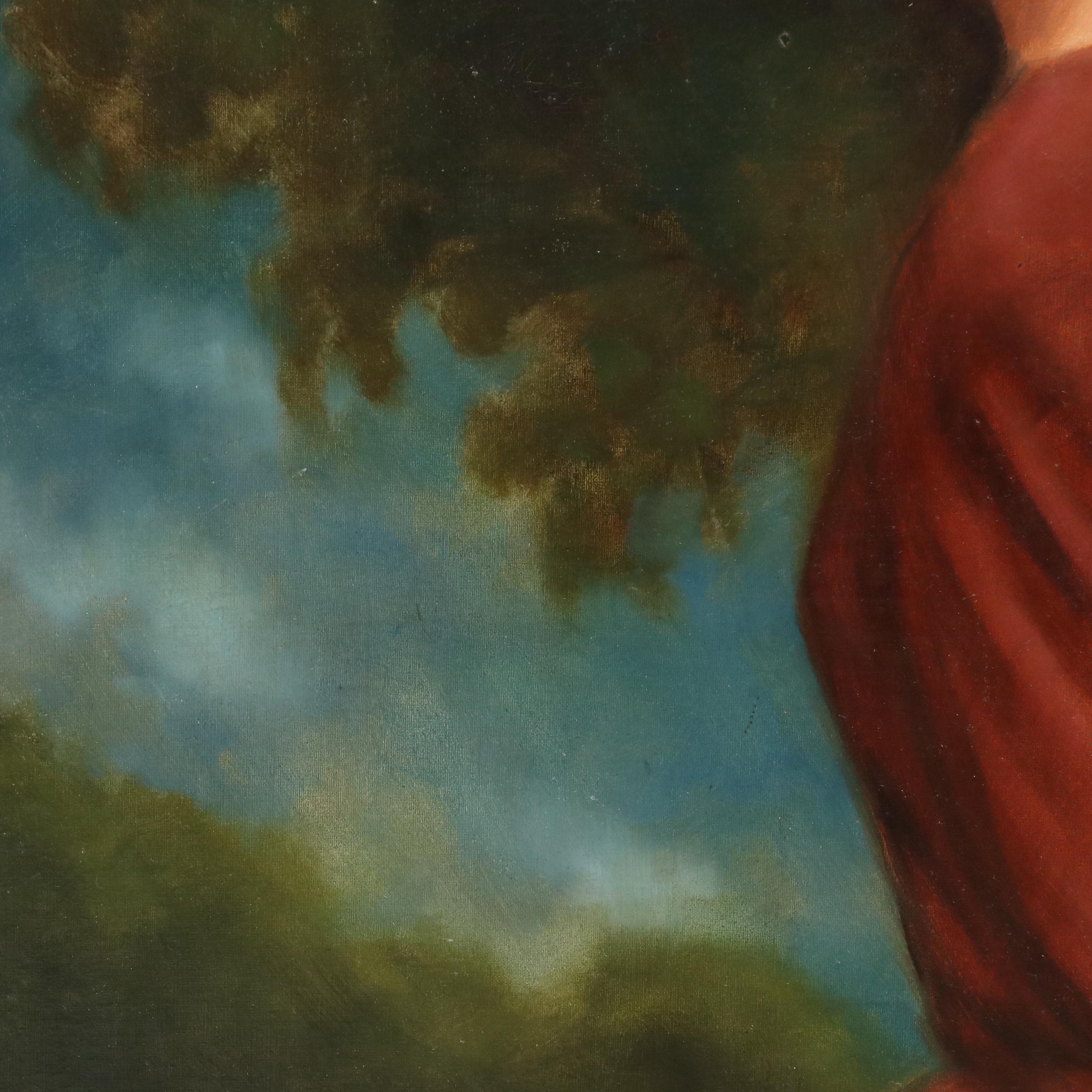 Oil Portrait of Young Woman, Circa 1920