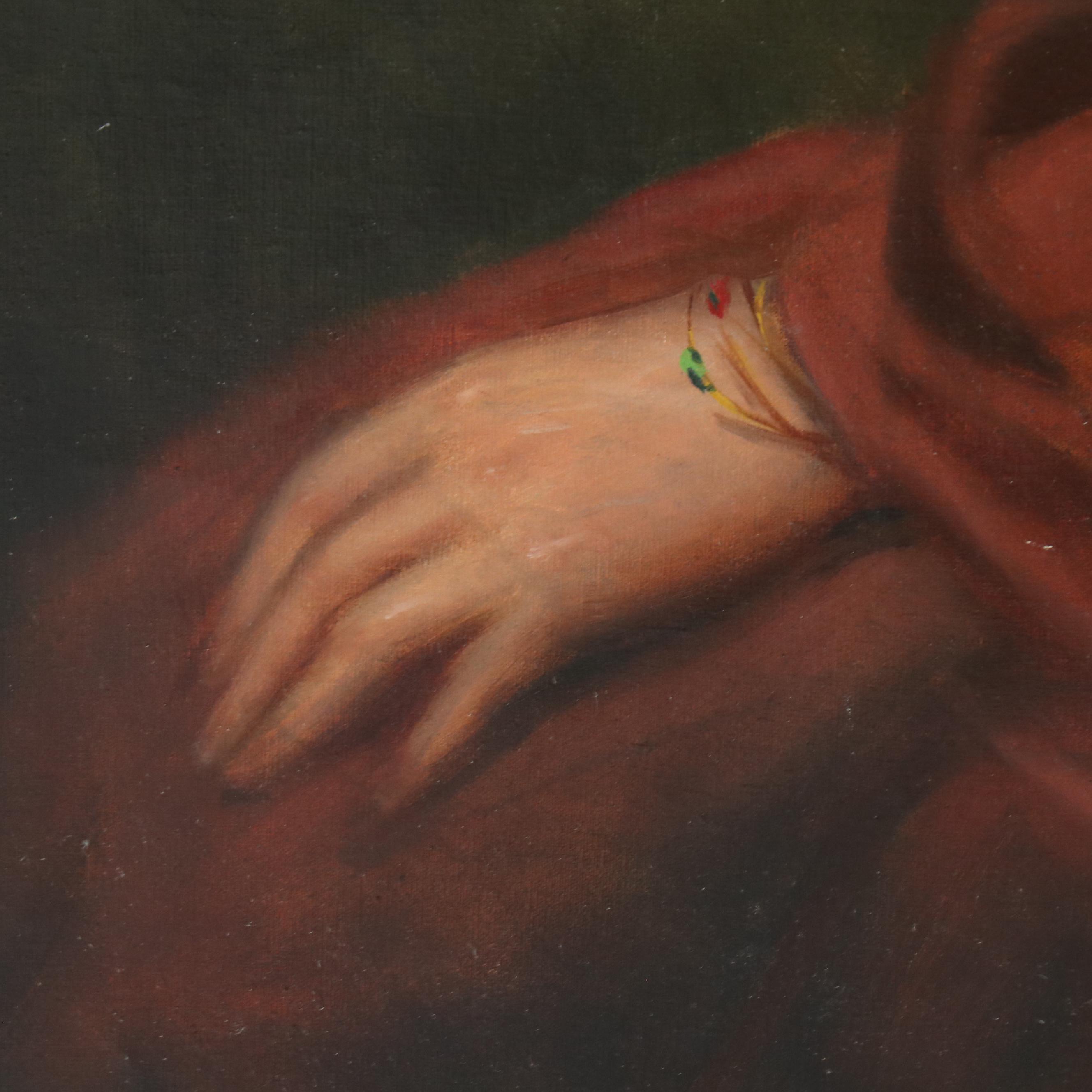 Oil Portrait of Young Woman, Circa 1920