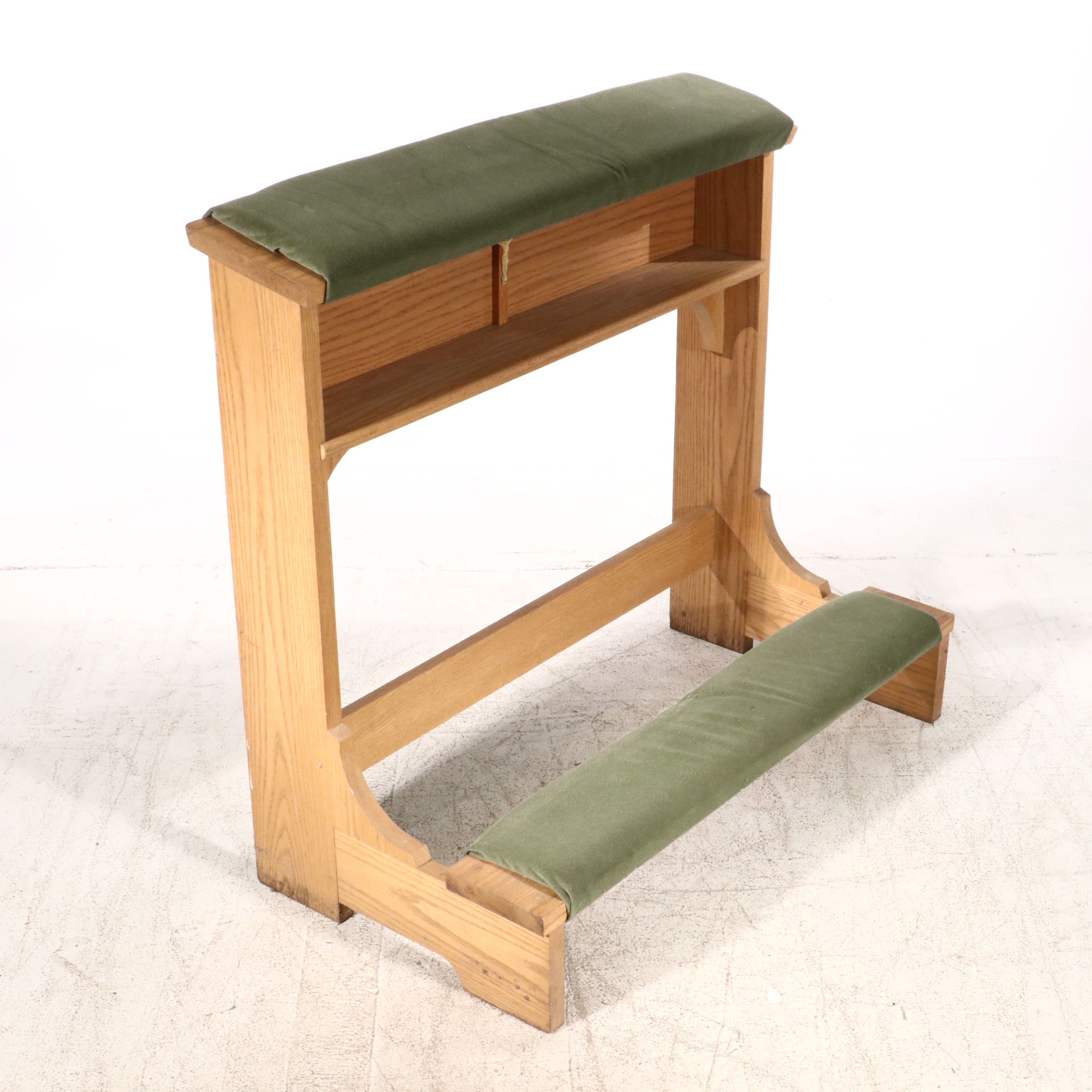 Vintage Oak and Upholstered Prie Dieux