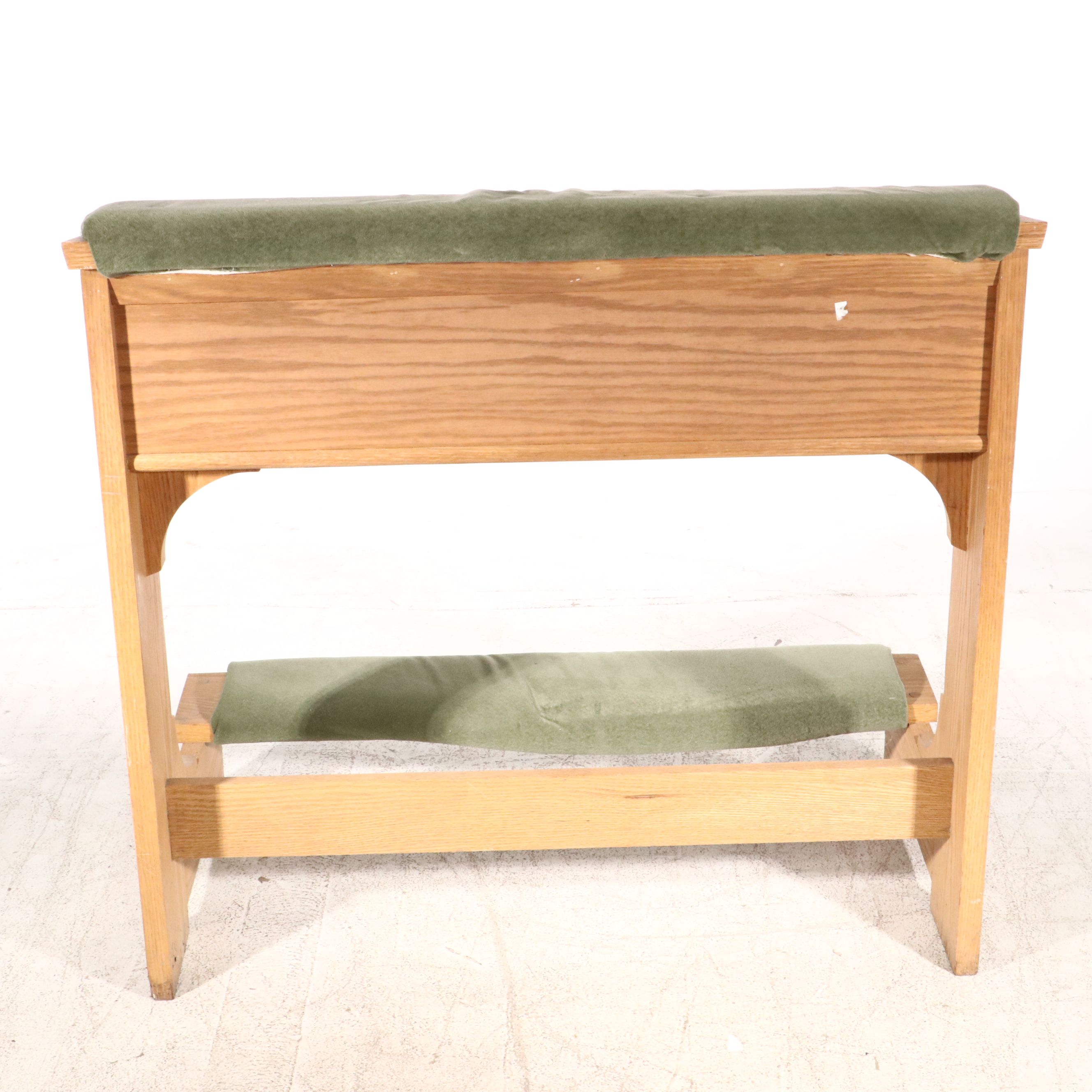 Vintage Oak and Upholstered Prie Dieux