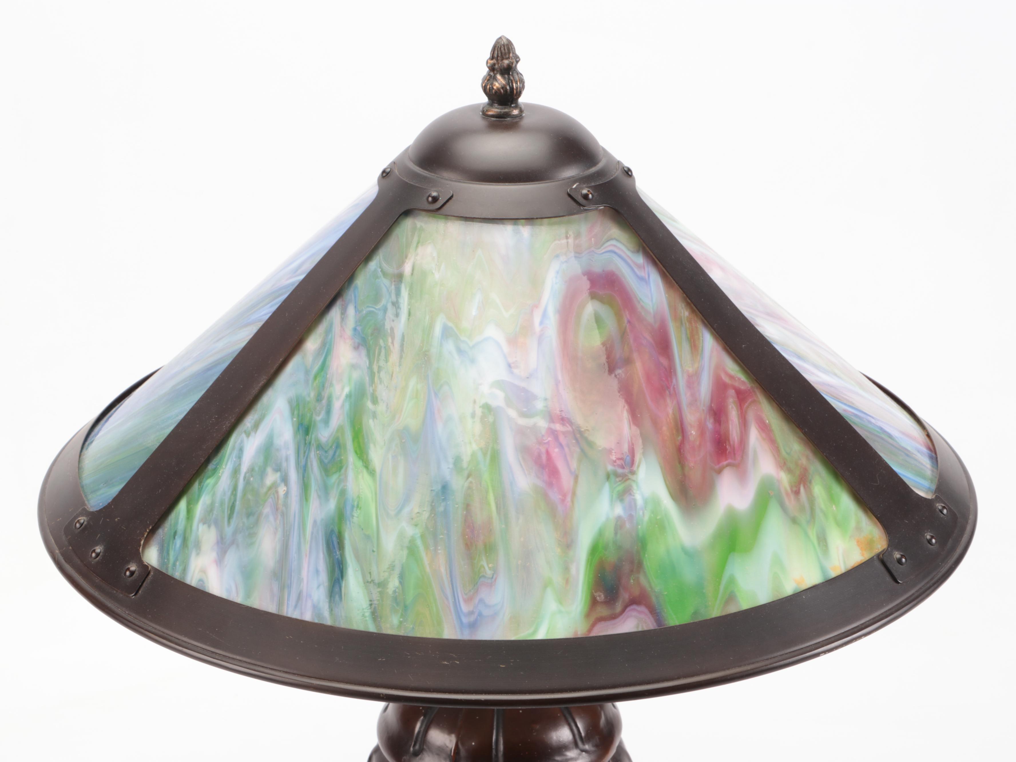 Slag Glass Table Lamp