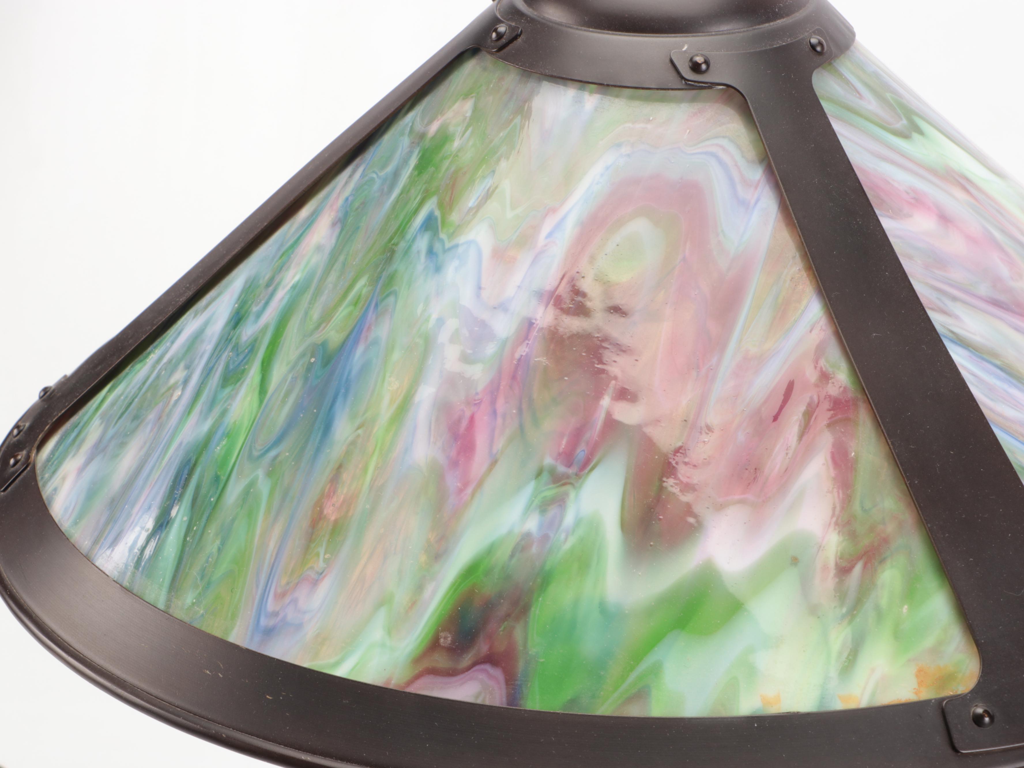 Slag Glass Table Lamp