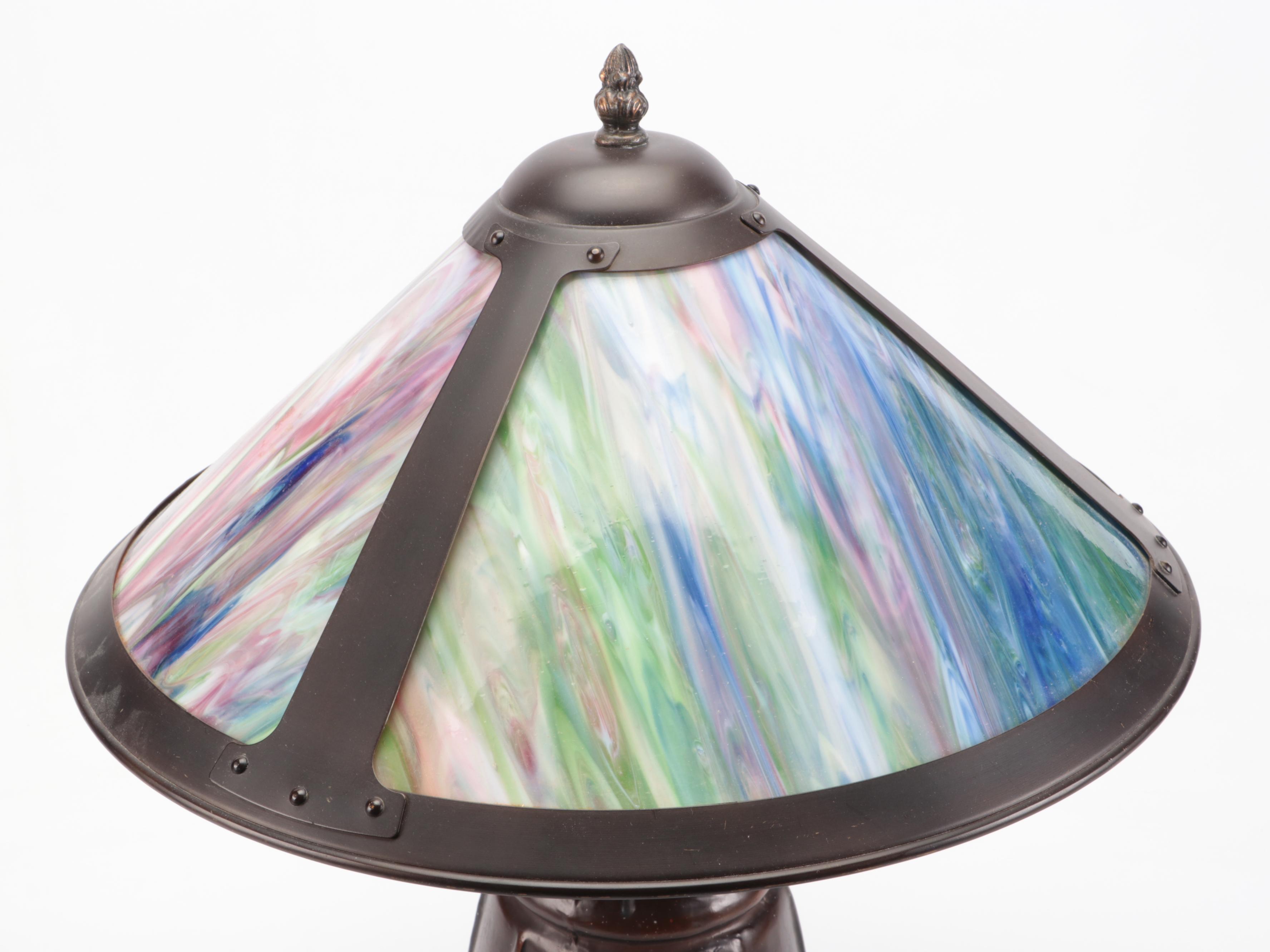 Slag Glass Table Lamp