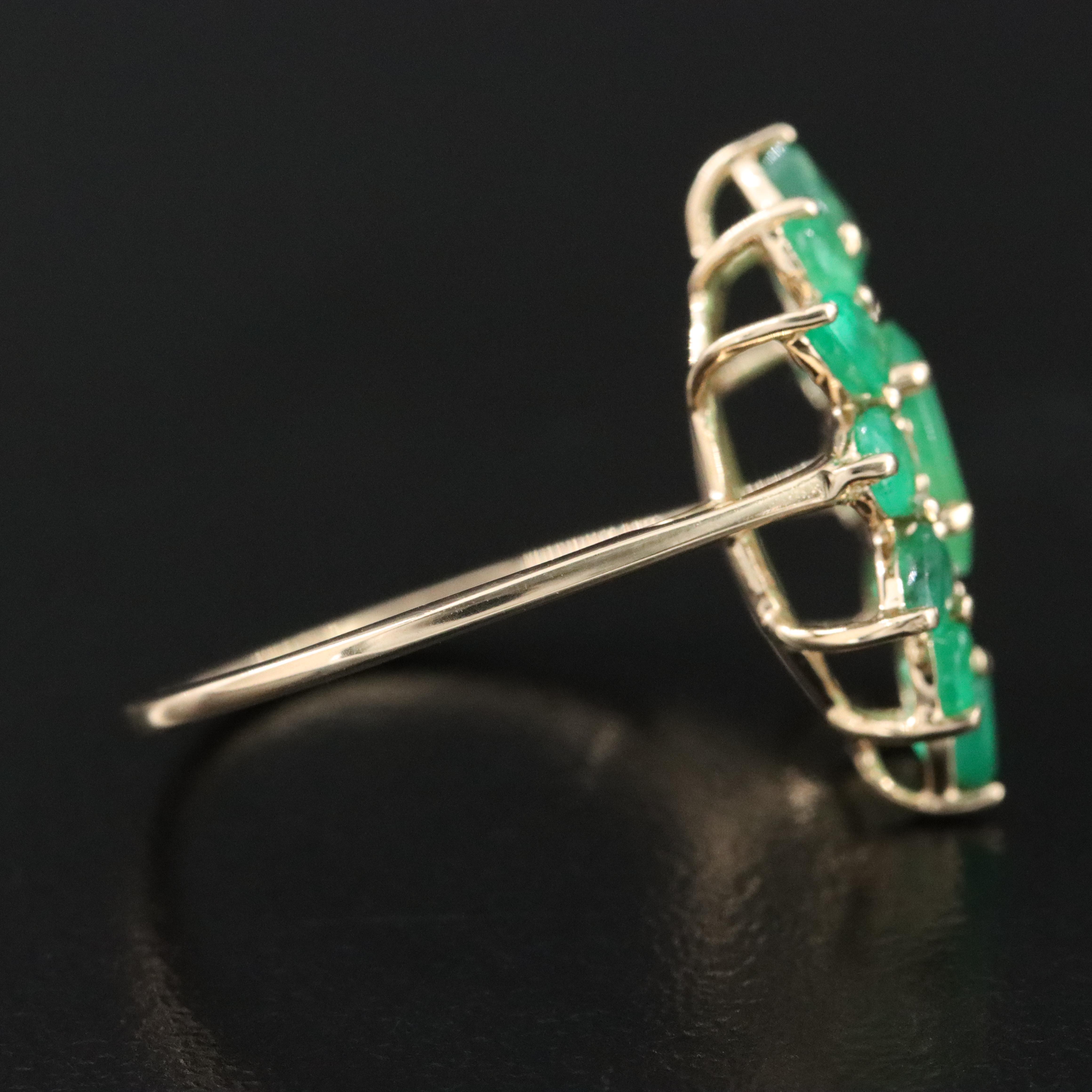 14K Emerald and White Sapphire Ring