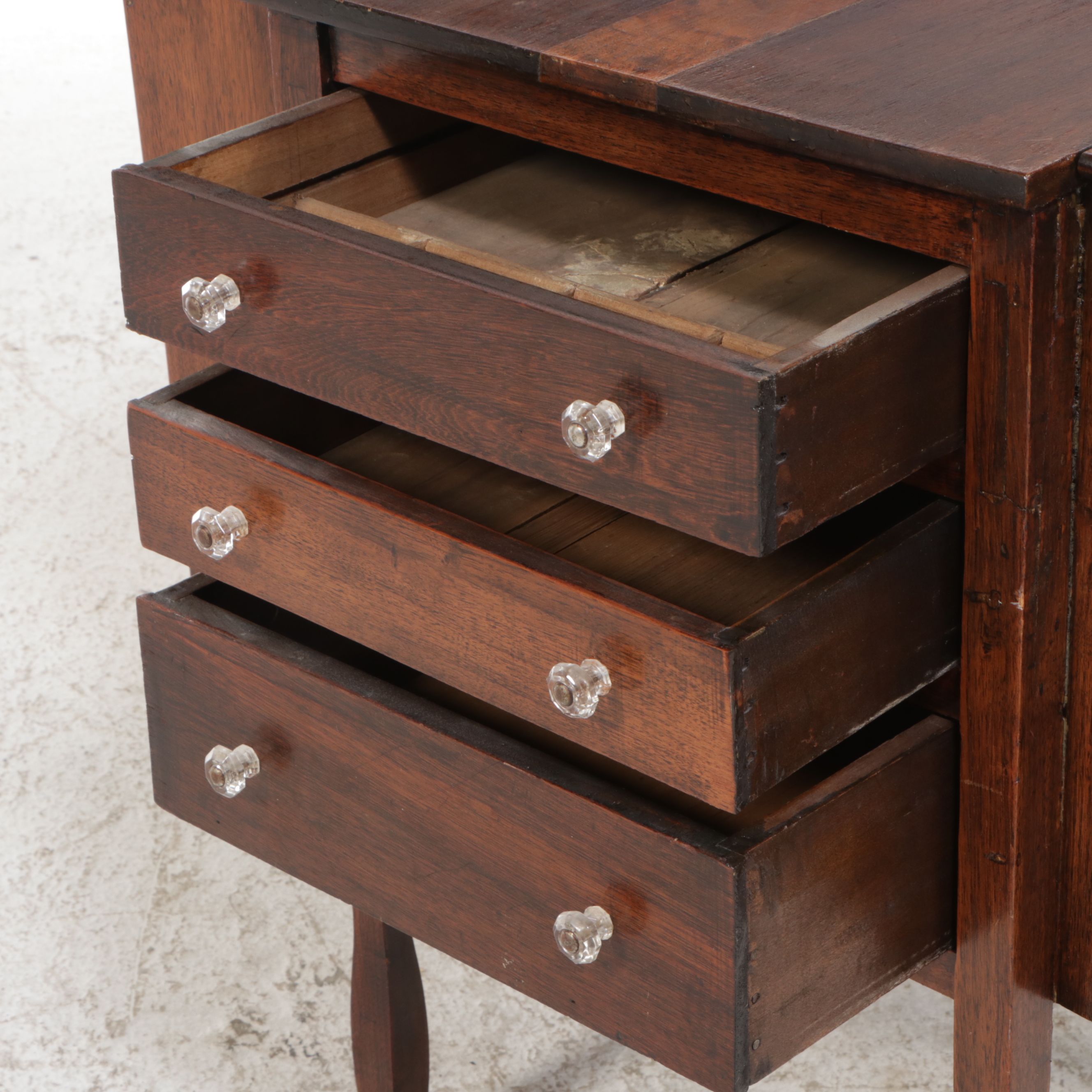 Federal Style Walnut Martha Washington Sewing Cabinet, 20th Century