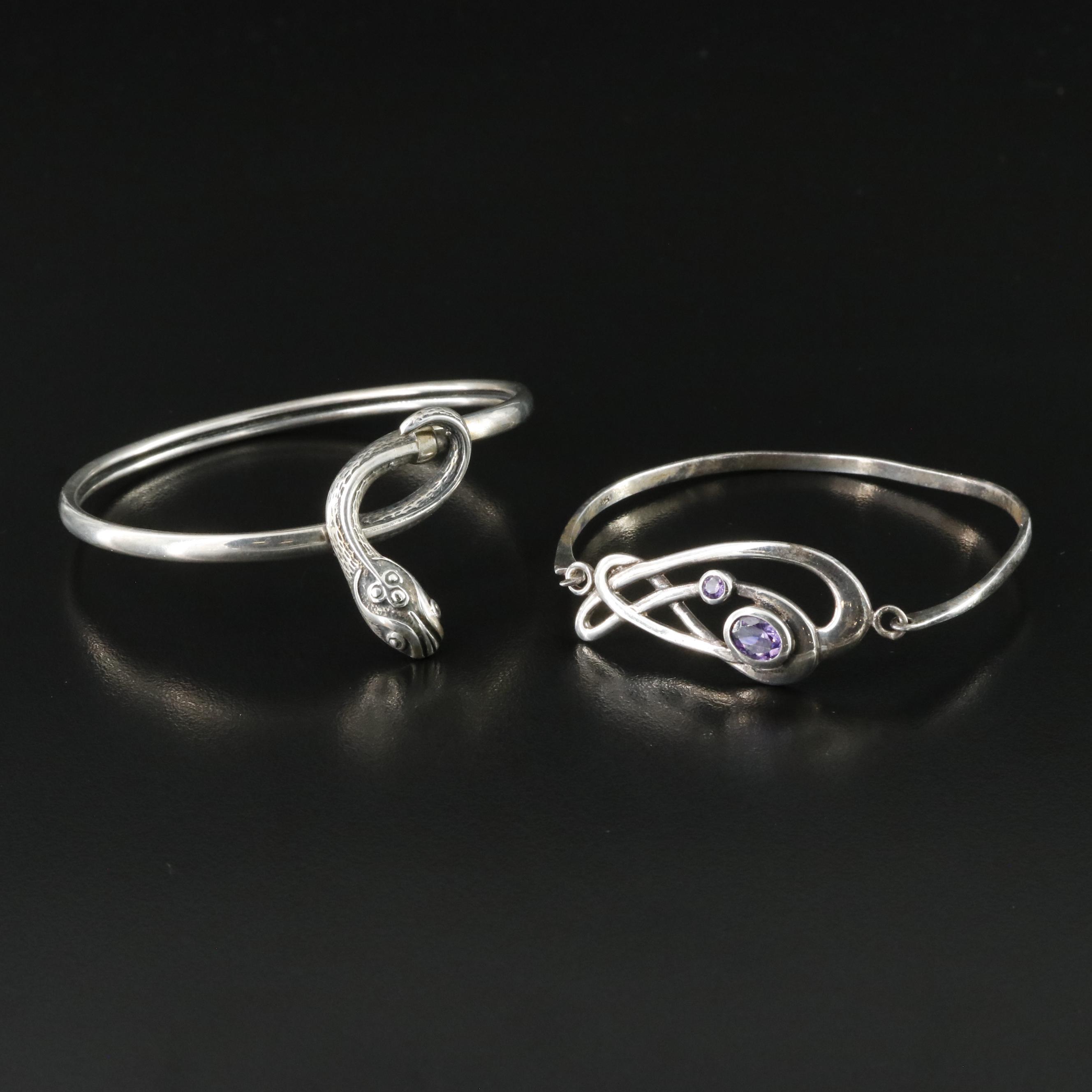 Sterling CZ and Snake Bracelets