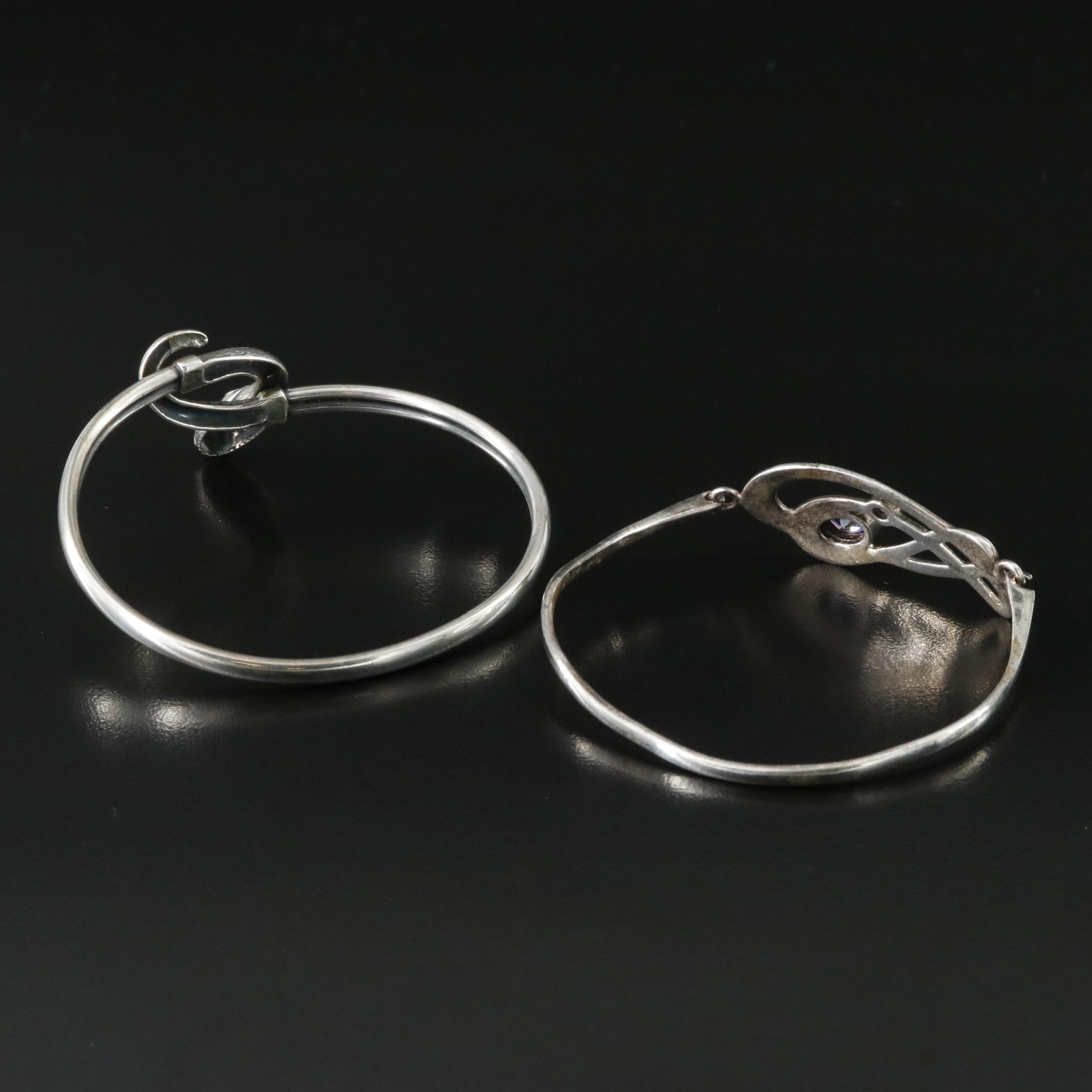 Sterling CZ and Snake Bracelets