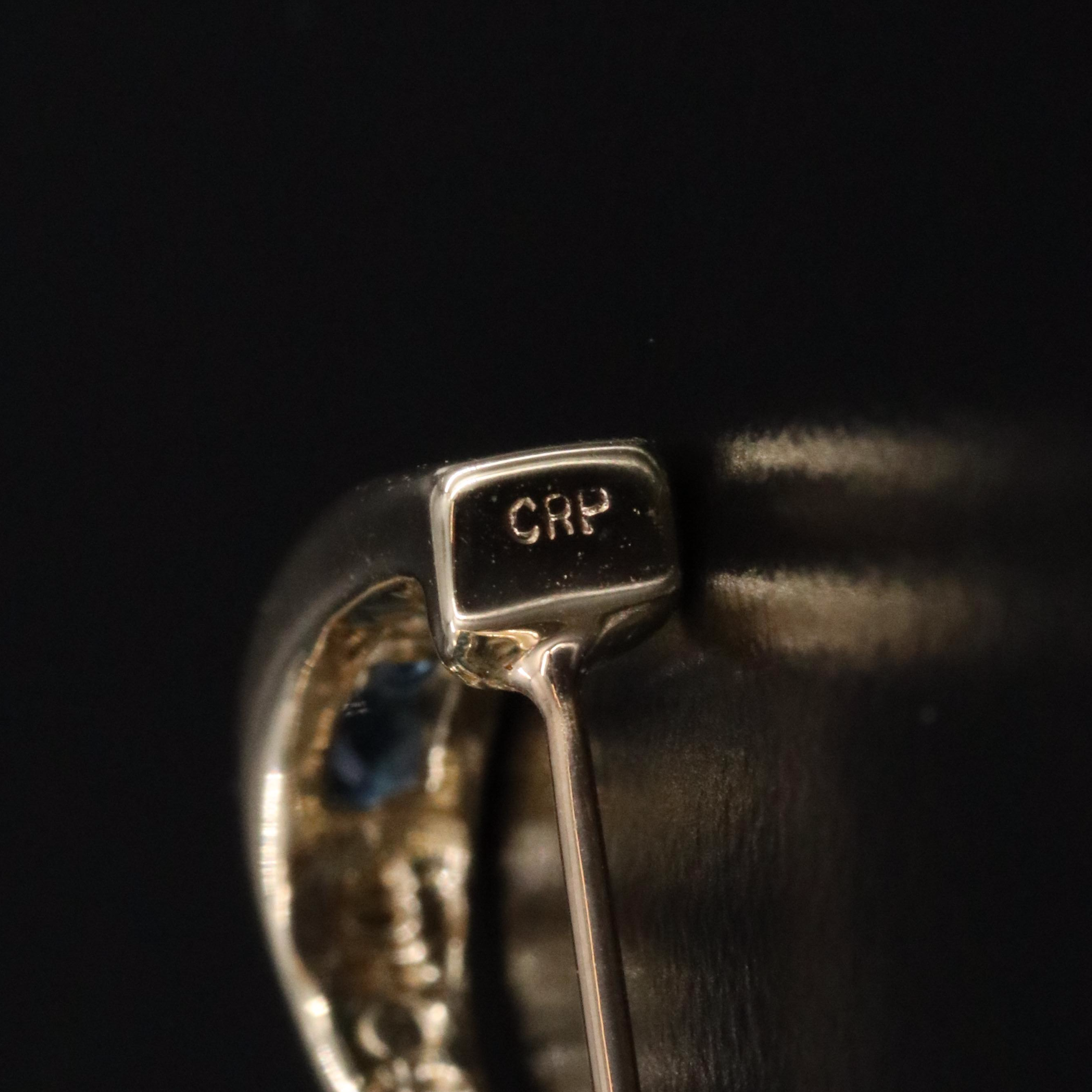 10K Sapphire J Hoop Earrings