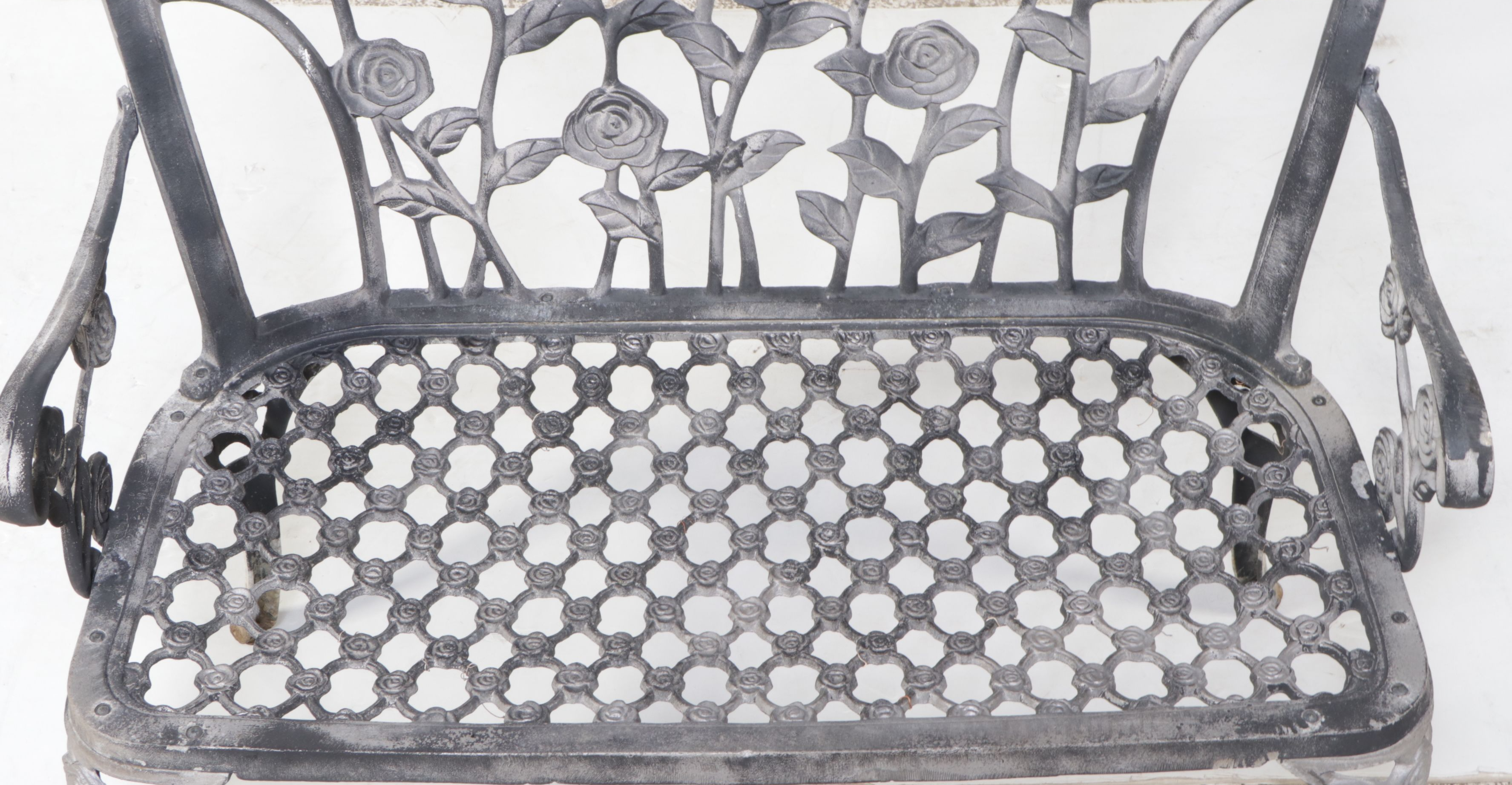 Cast Metal Rose Garden Bench