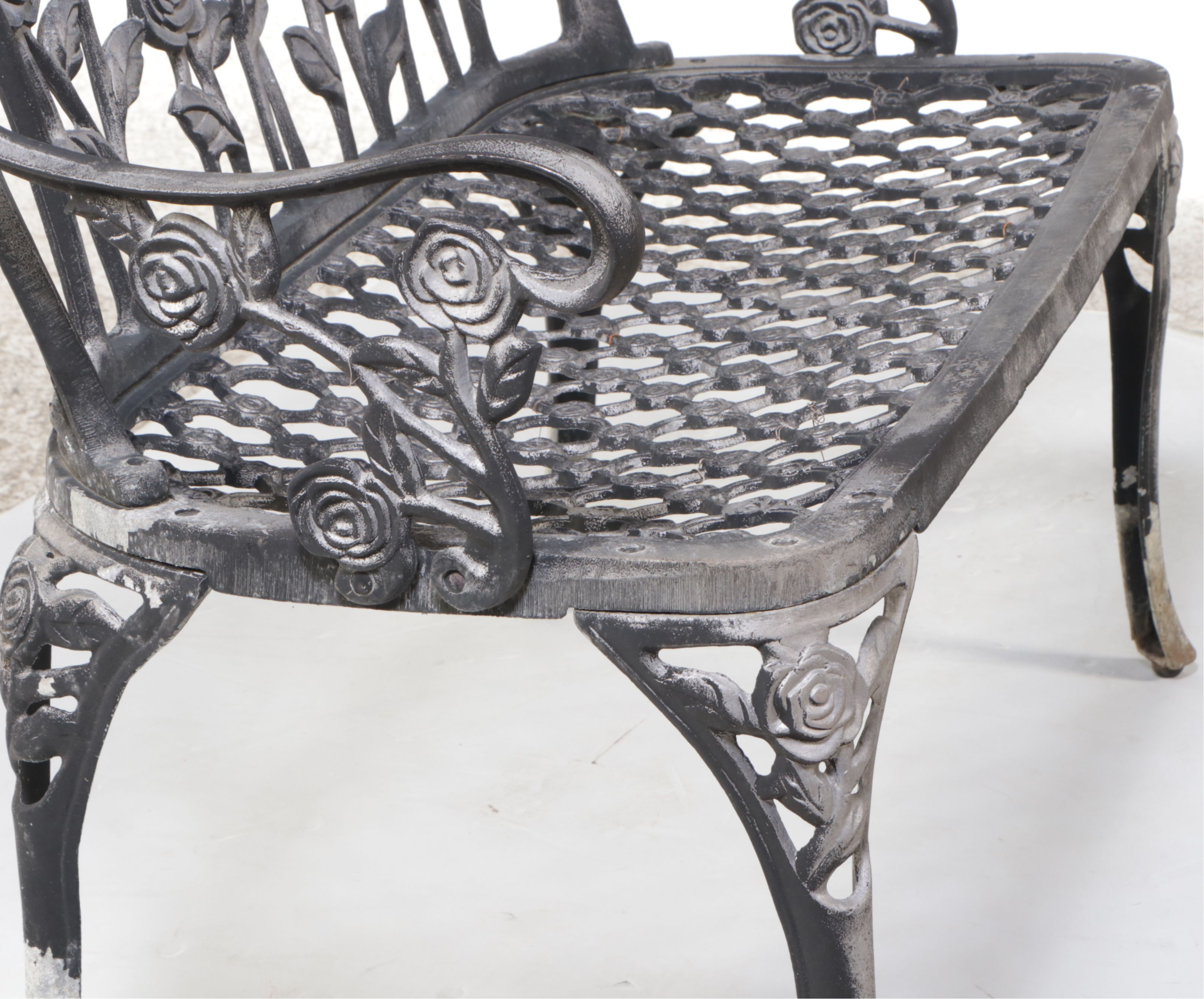 Cast Metal Rose Garden Bench