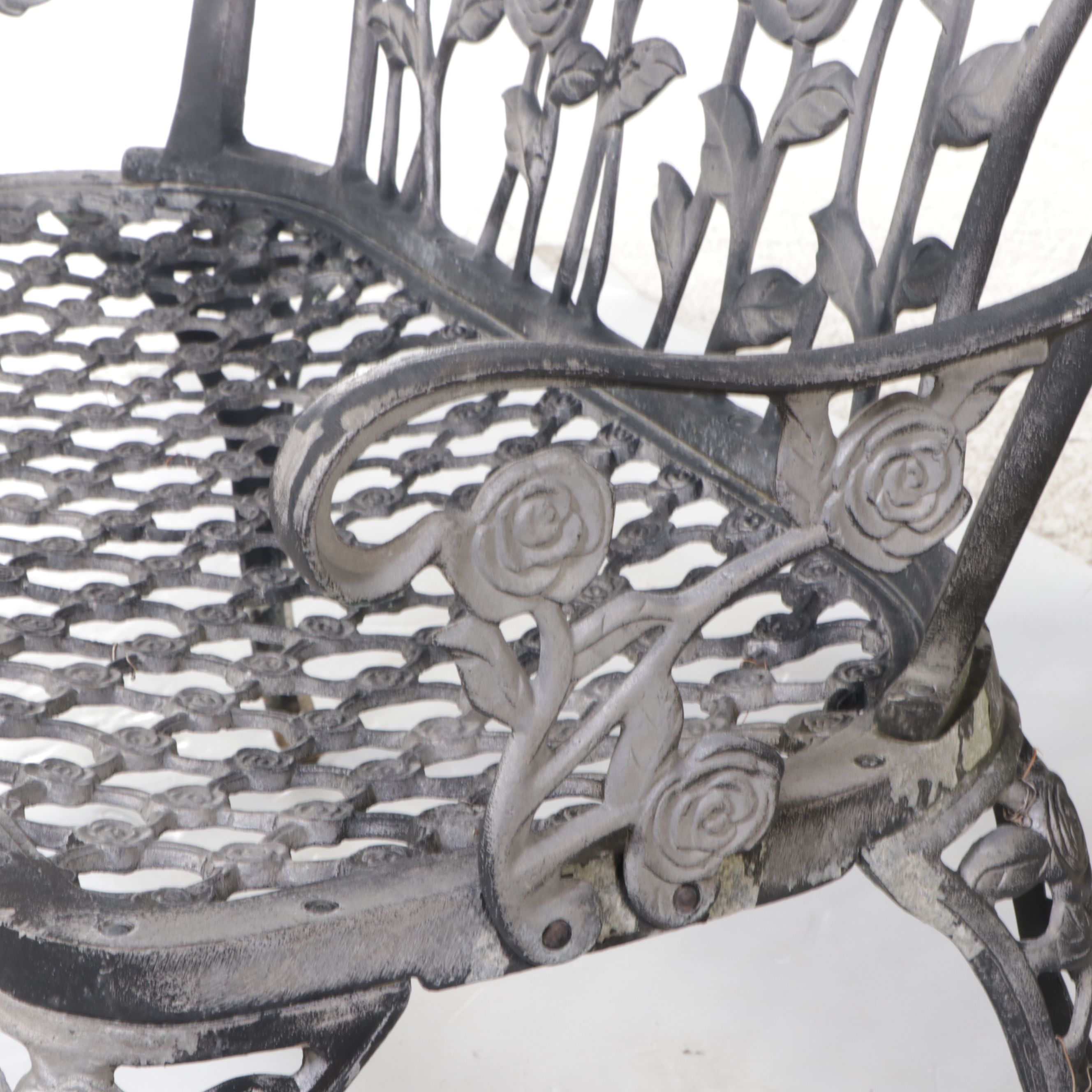 Cast Metal Rose Garden Bench