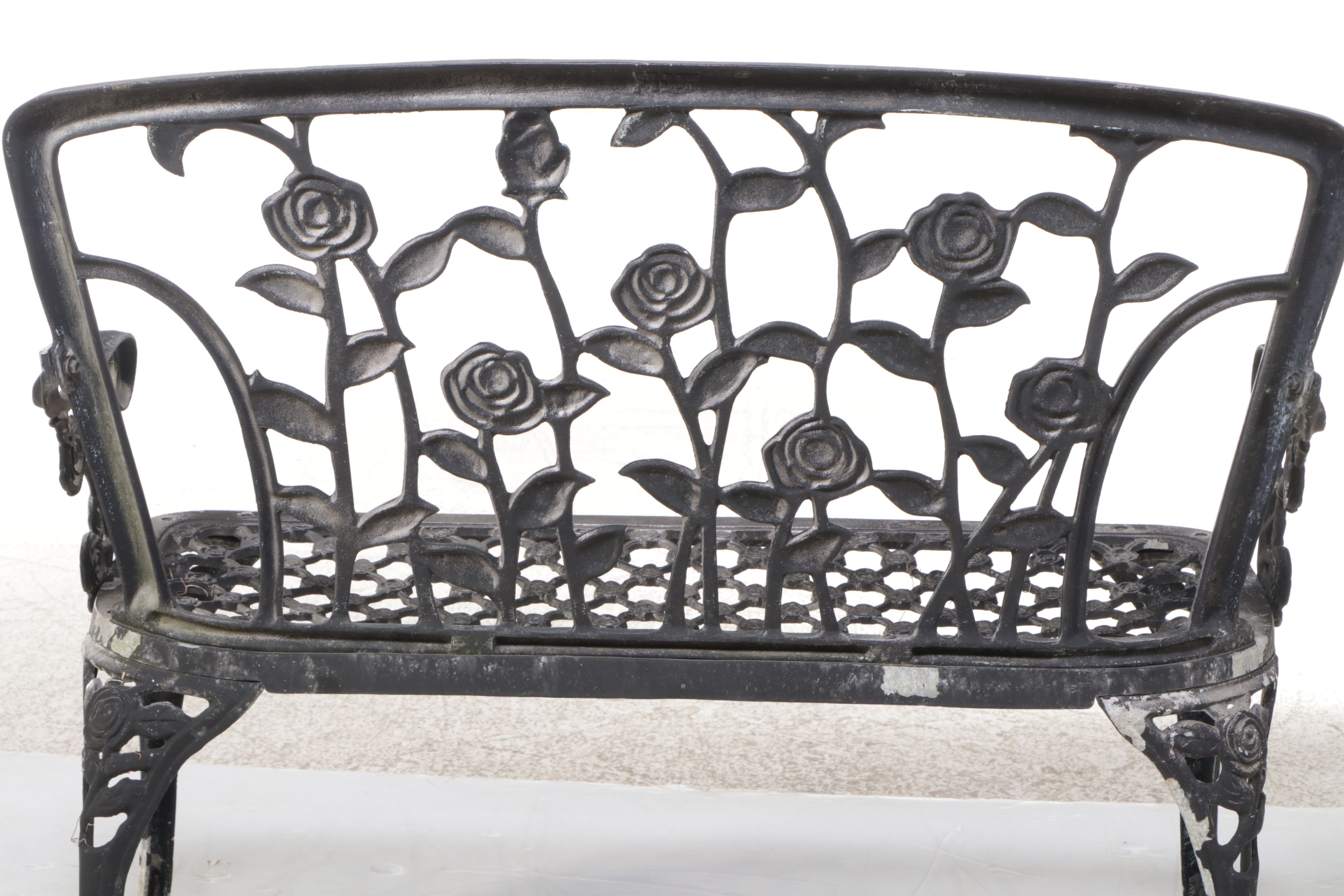 Cast Metal Rose Garden Bench