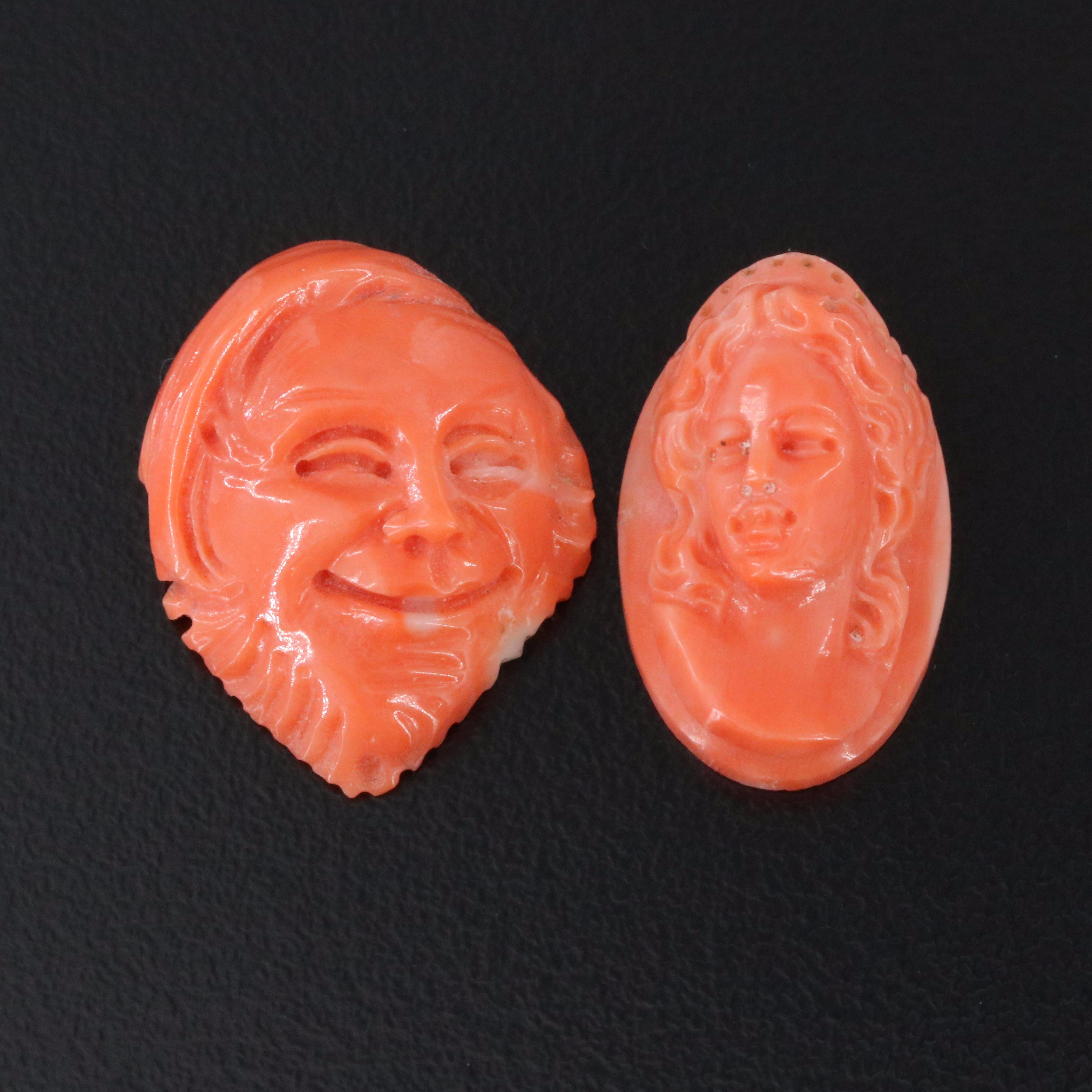 Loose Coral Cameo Lot