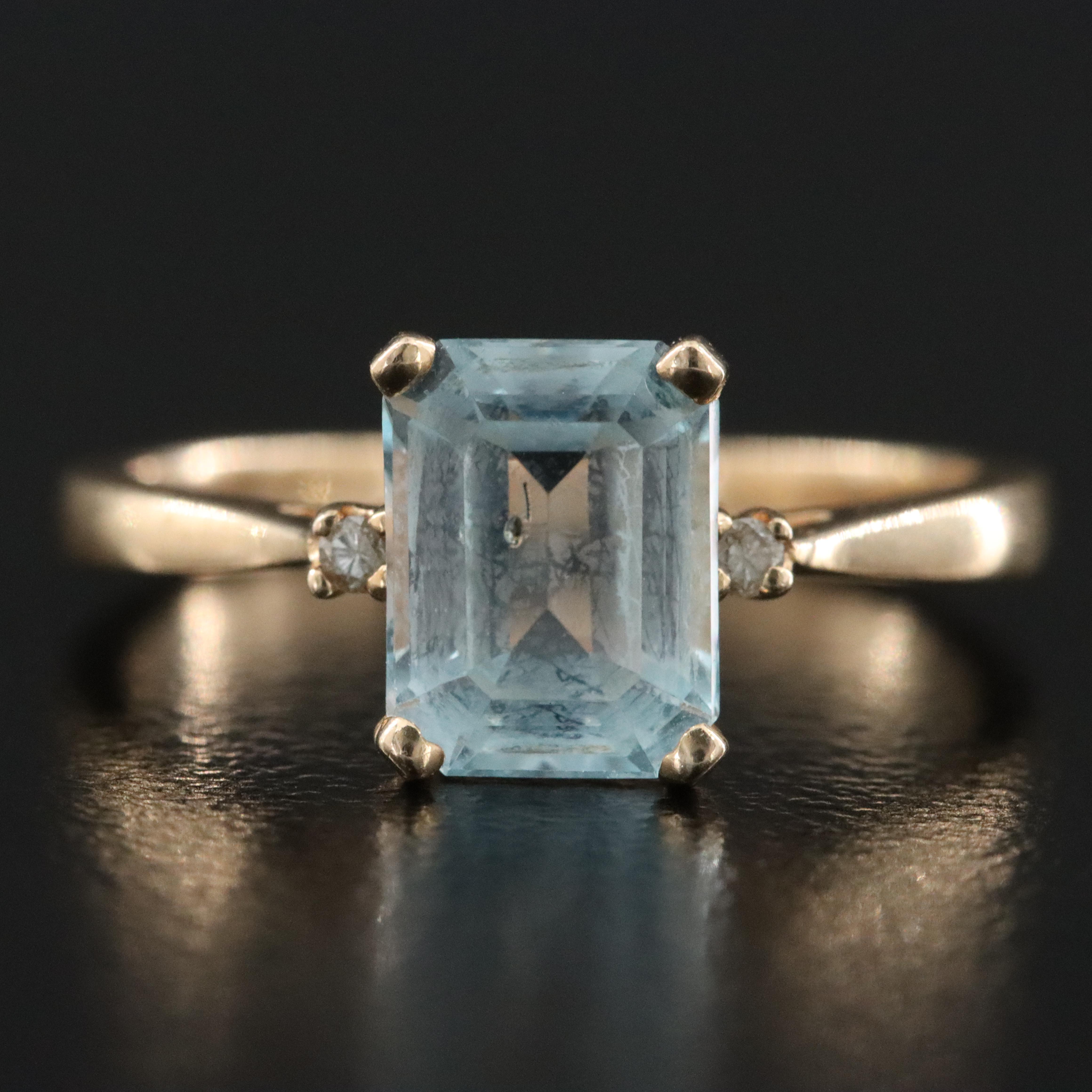 14K Topaz and Diamond Ring